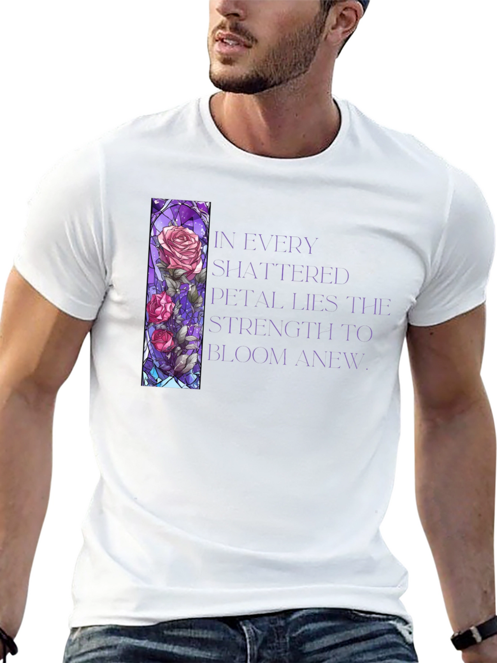 Floral Stained Glass Graphic T-Shirt