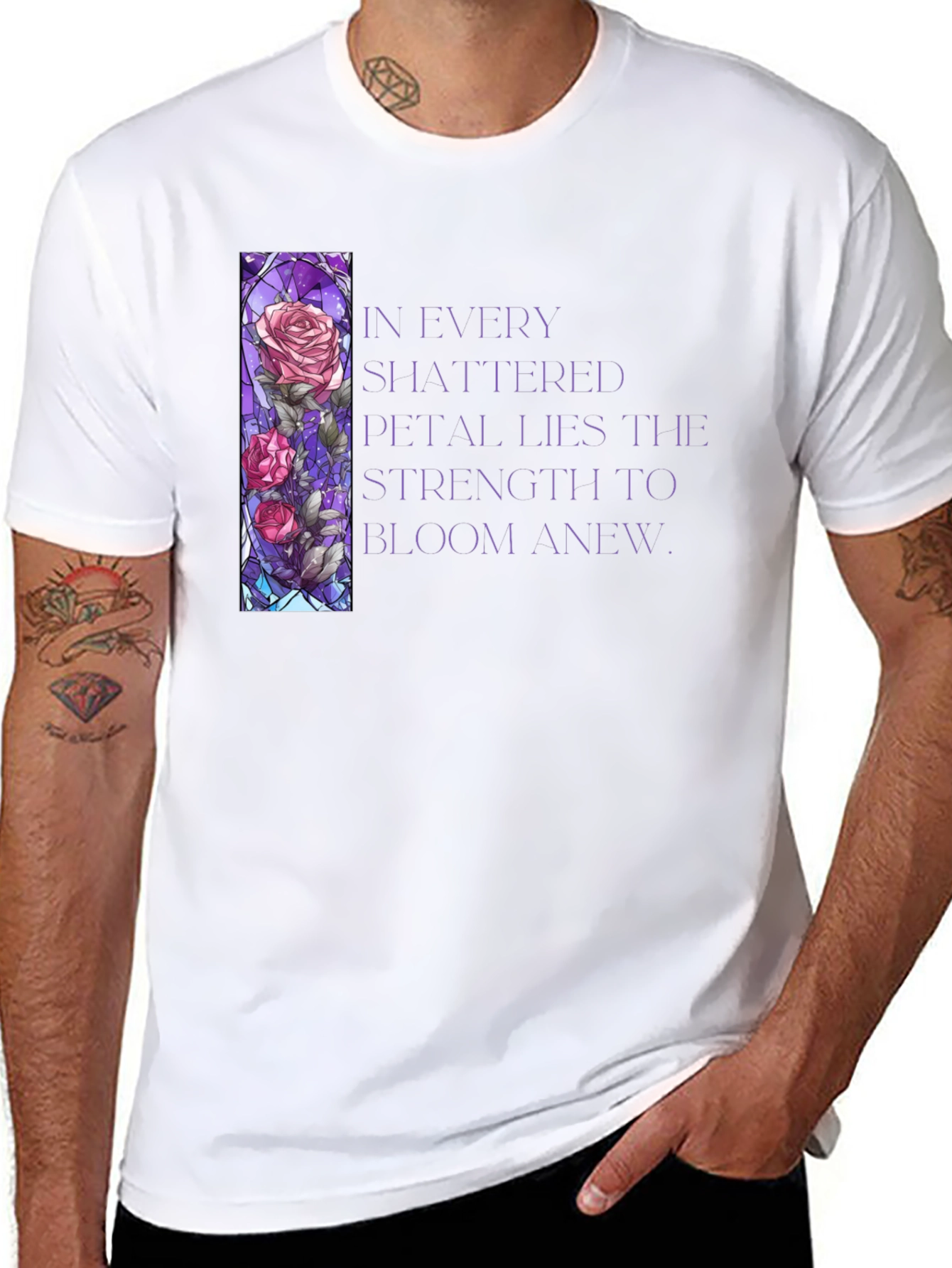 Floral Stained Glass Graphic T-Shirt