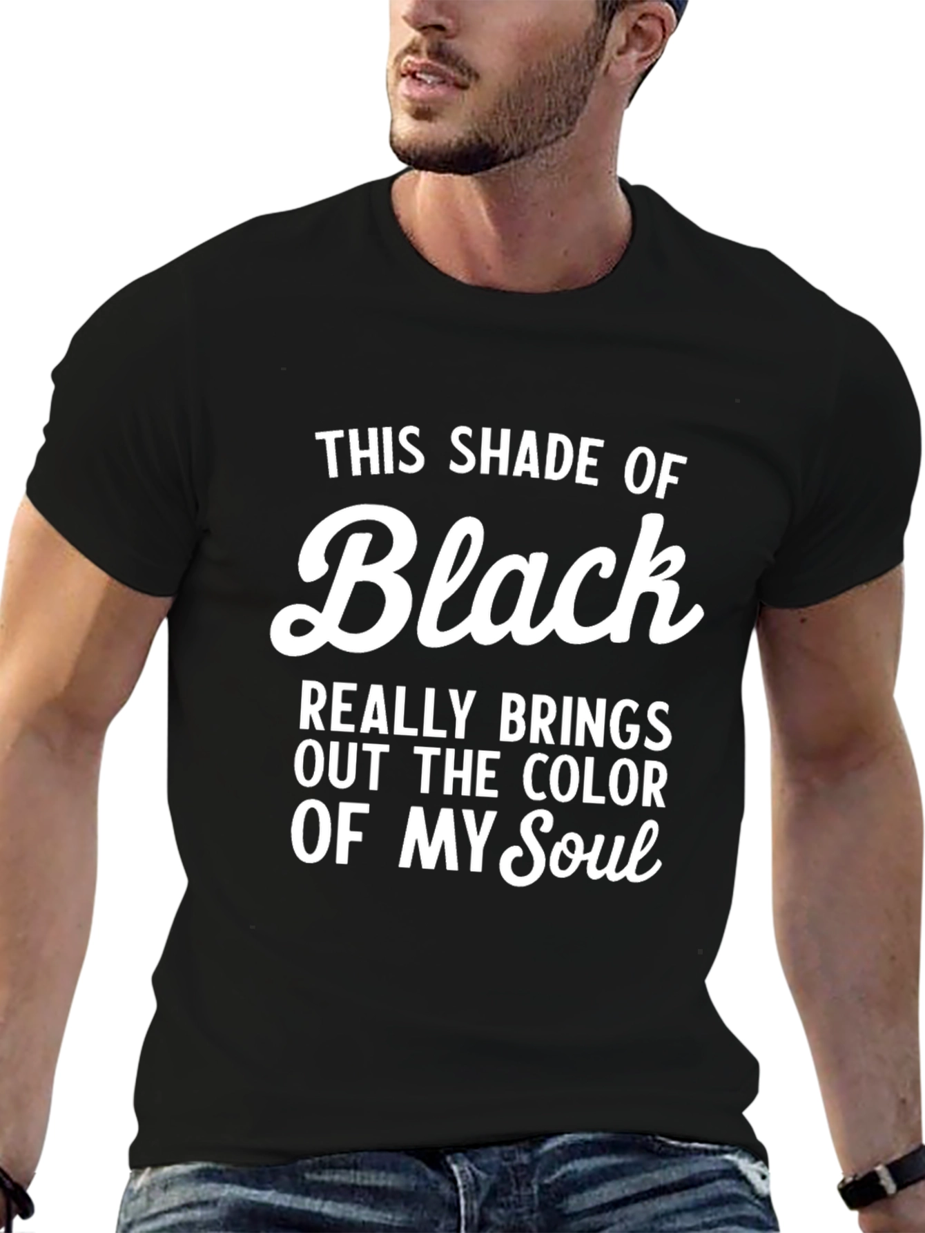 Black Soul Graphic Tee - Mens Statement T-Shirt