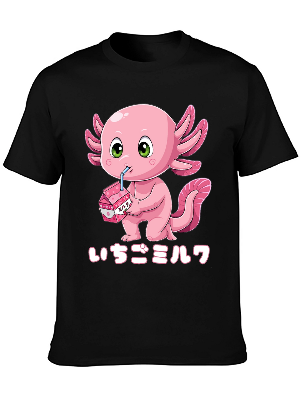 Axolotl Strawberry Milk T-Shirt - Kawaii Style