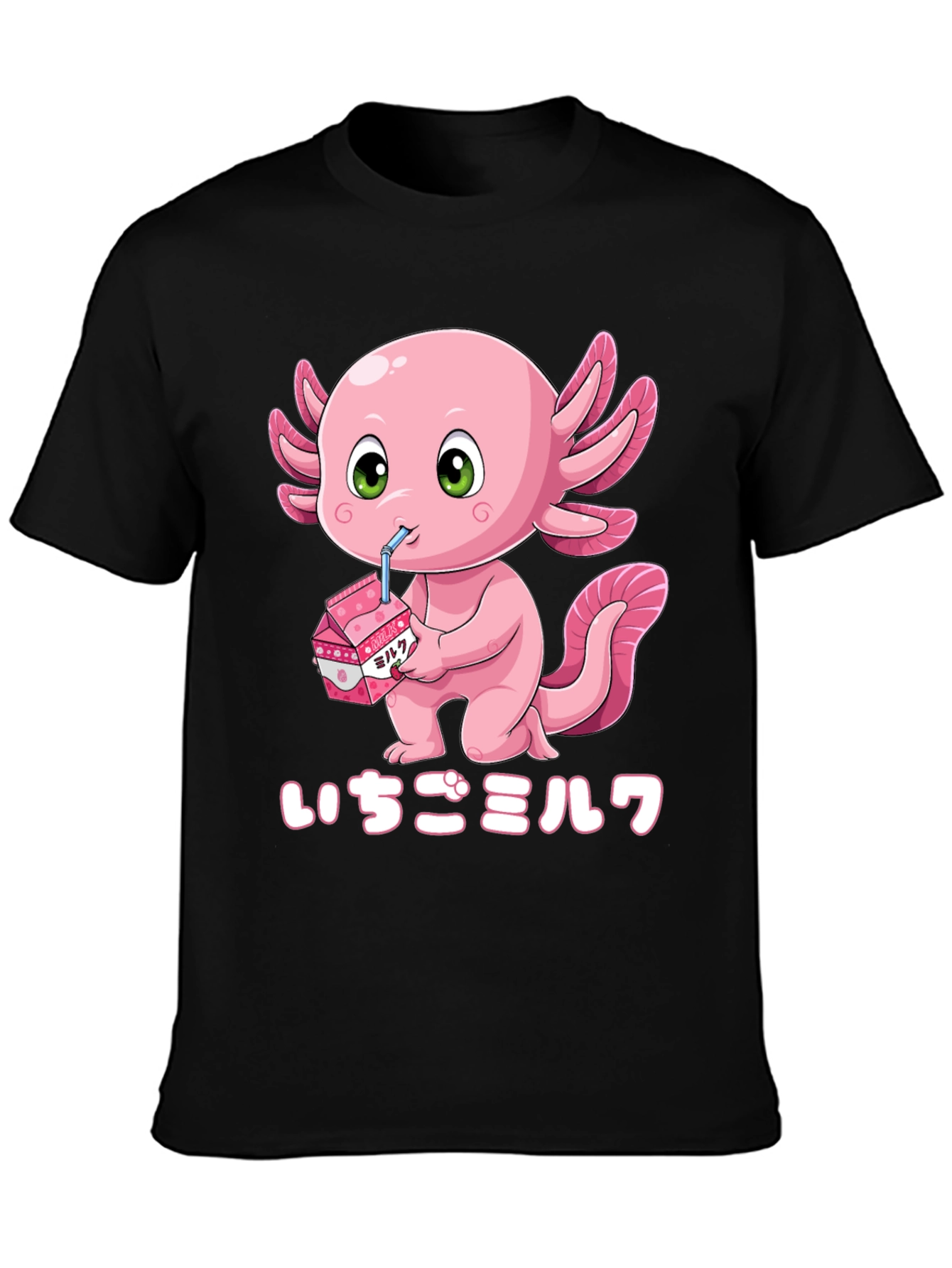 Axolotl Strawberry Milk T-Shirt - Kawaii Style