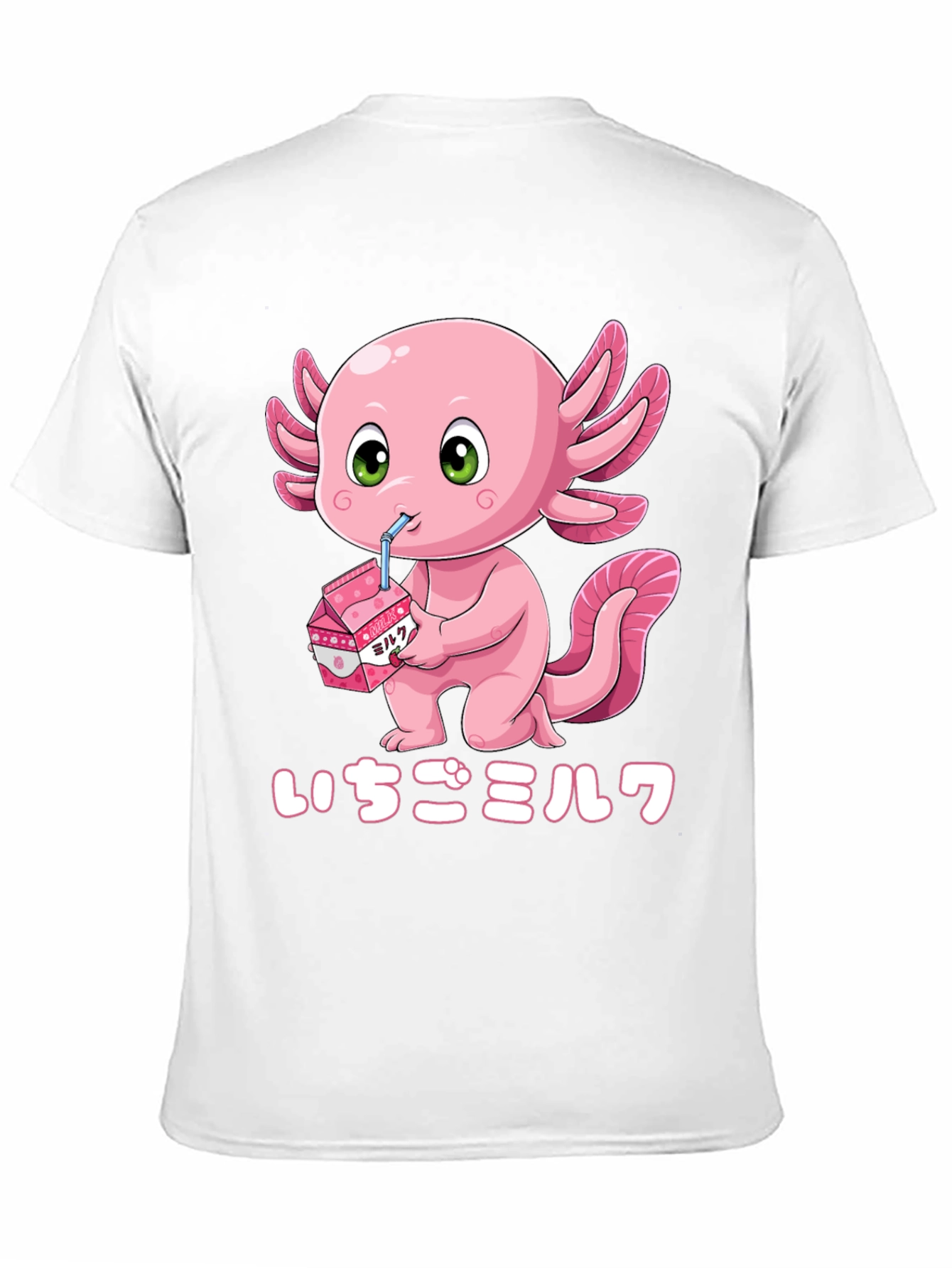 Axolotl Strawberry Milk T-Shirt - Kawaii Style