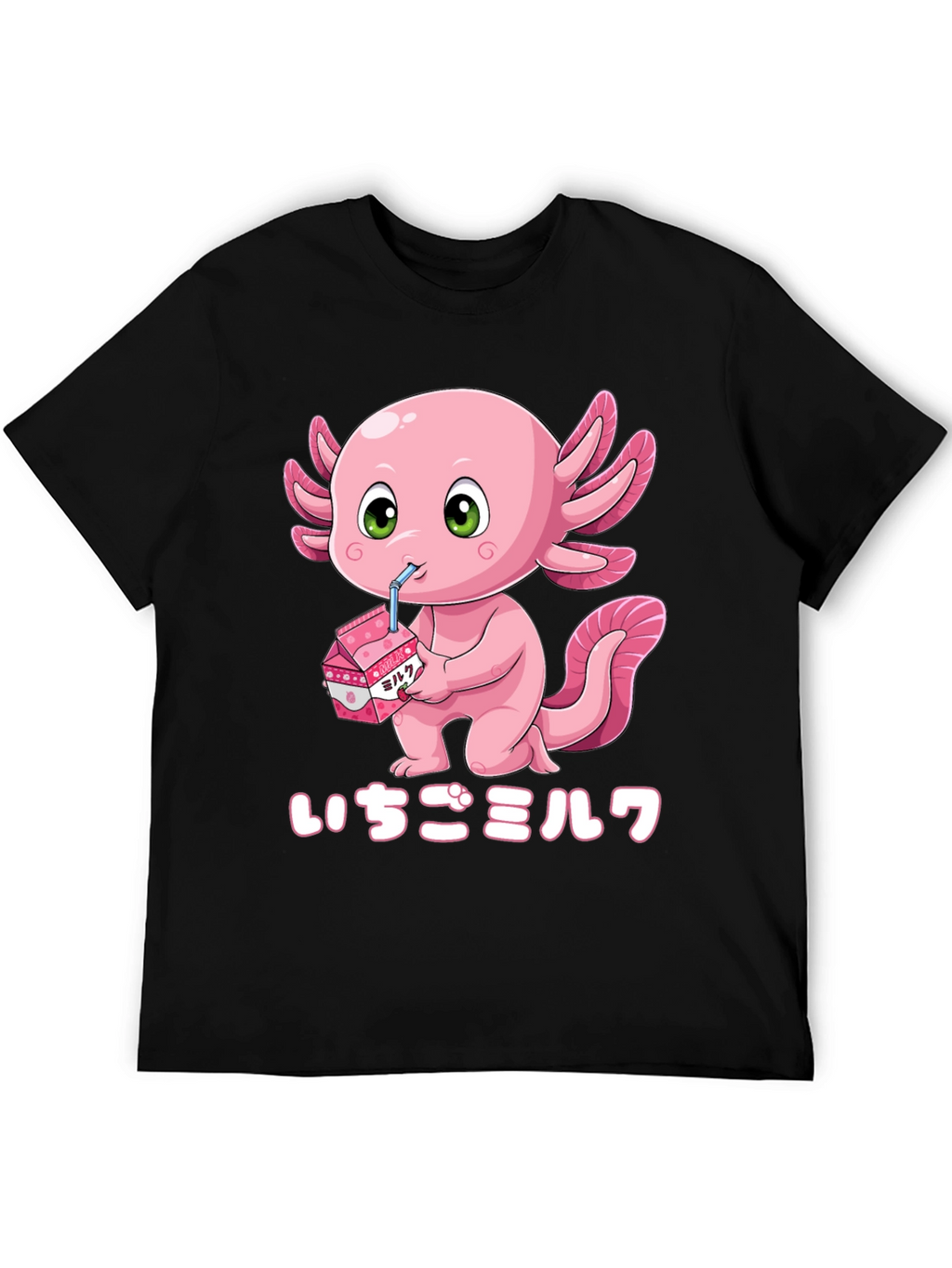 Axolotl Strawberry Milk T-Shirt - Kawaii Style