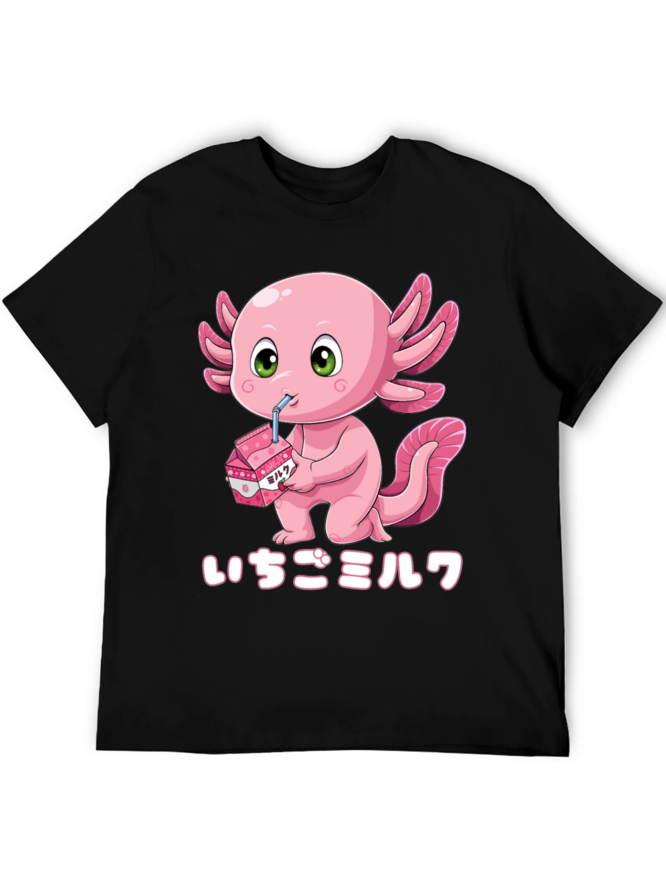 Axolotl Strawberry Milk T-Shirt - Kawaii Style