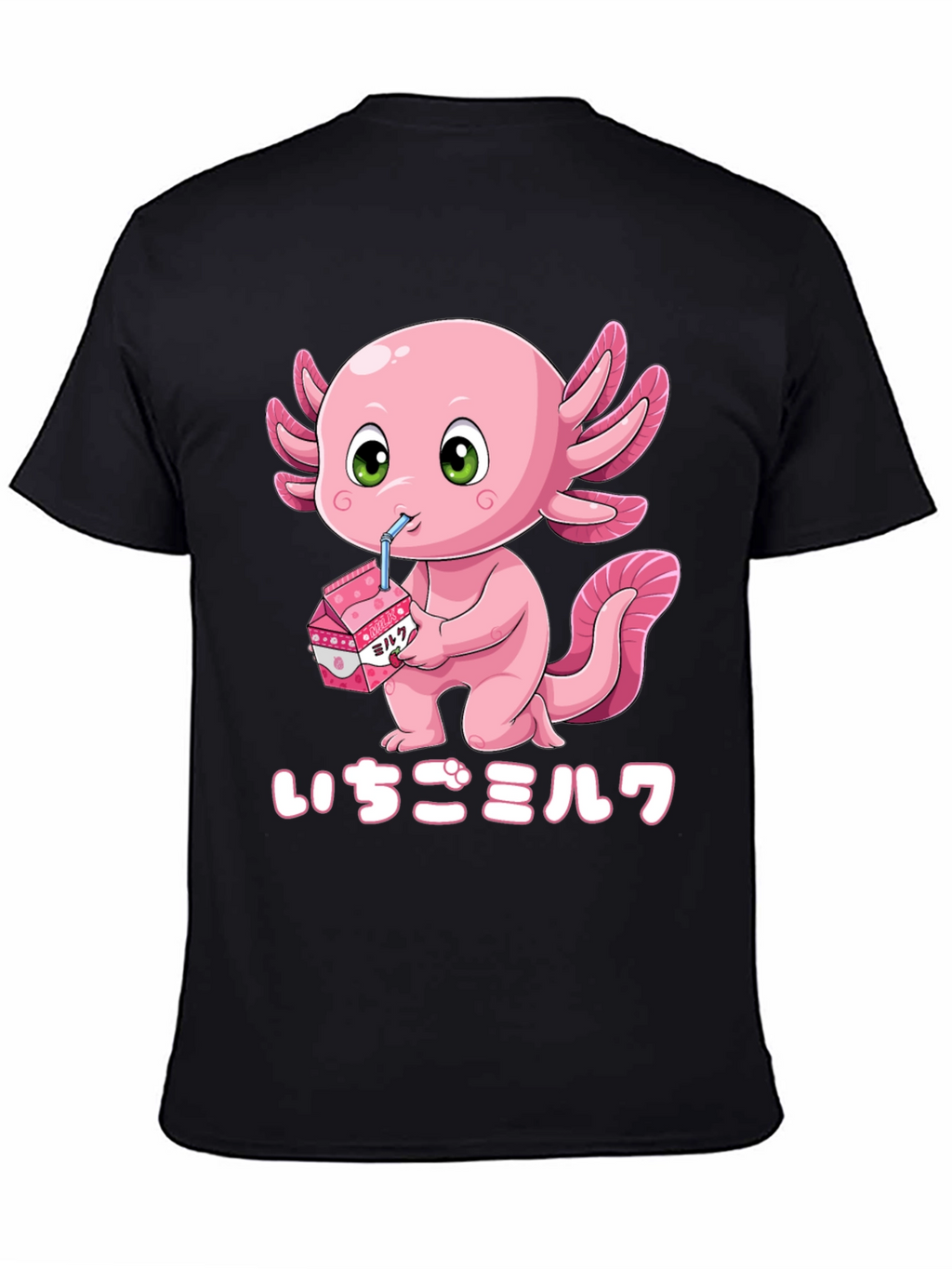Axolotl Strawberry Milk T-Shirt - Kawaii Style