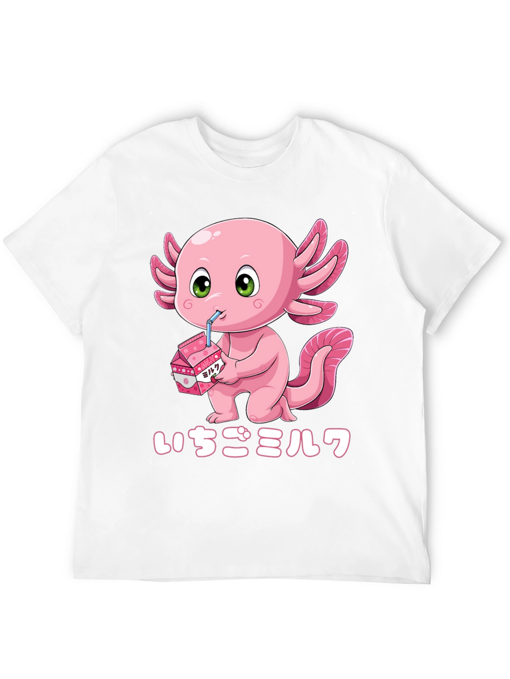 Axolotl Strawberry Milk T-Shirt - Kawaii Style