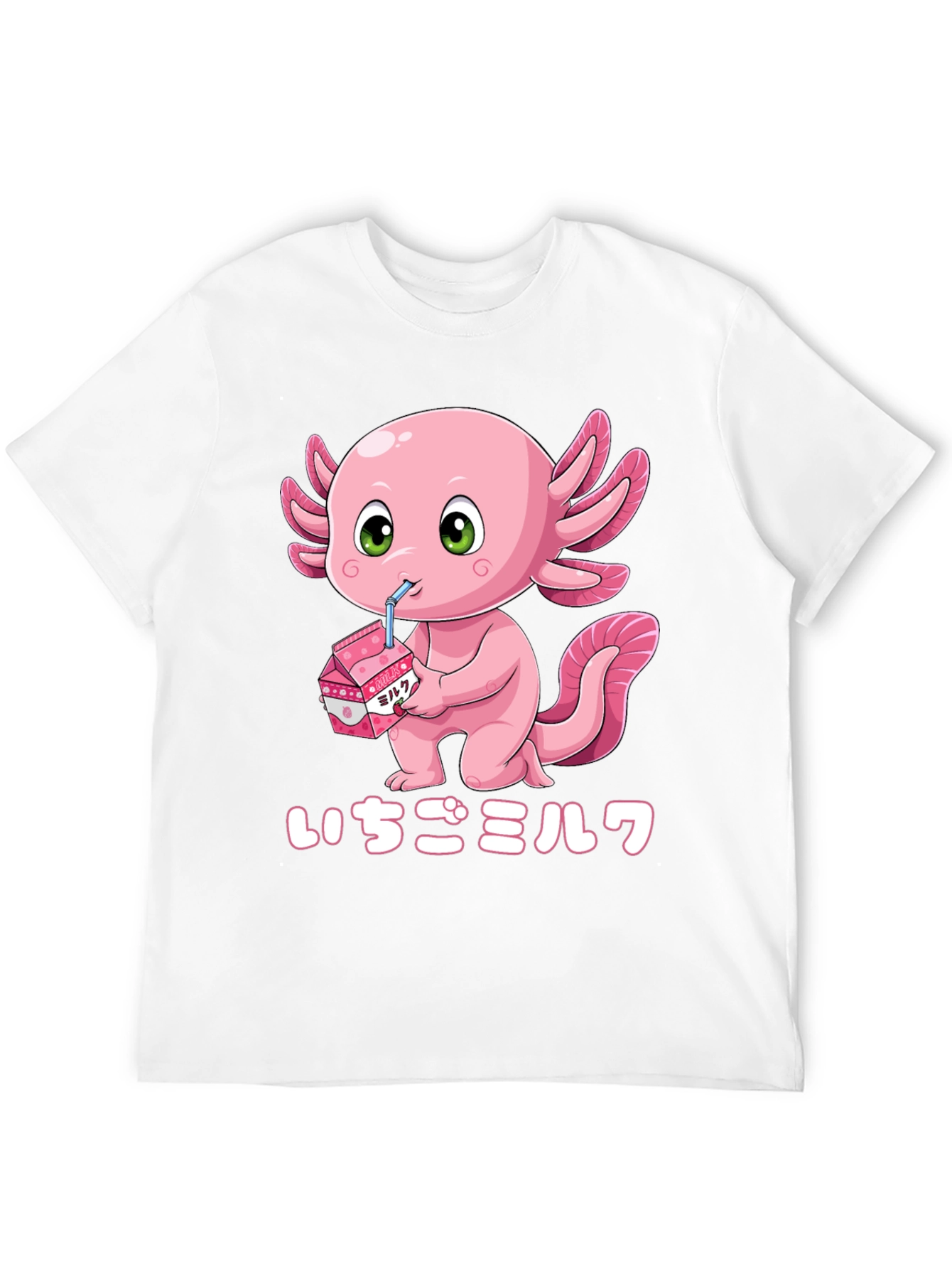 Axolotl Strawberry Milk T-Shirt - Kawaii Style