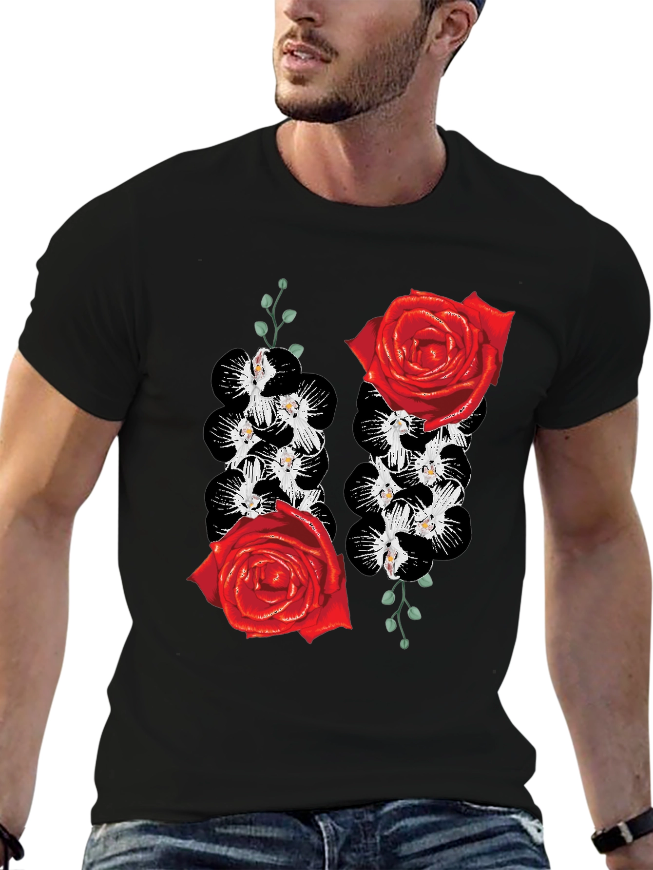 Floral Rose & Orchid Graphic Tee