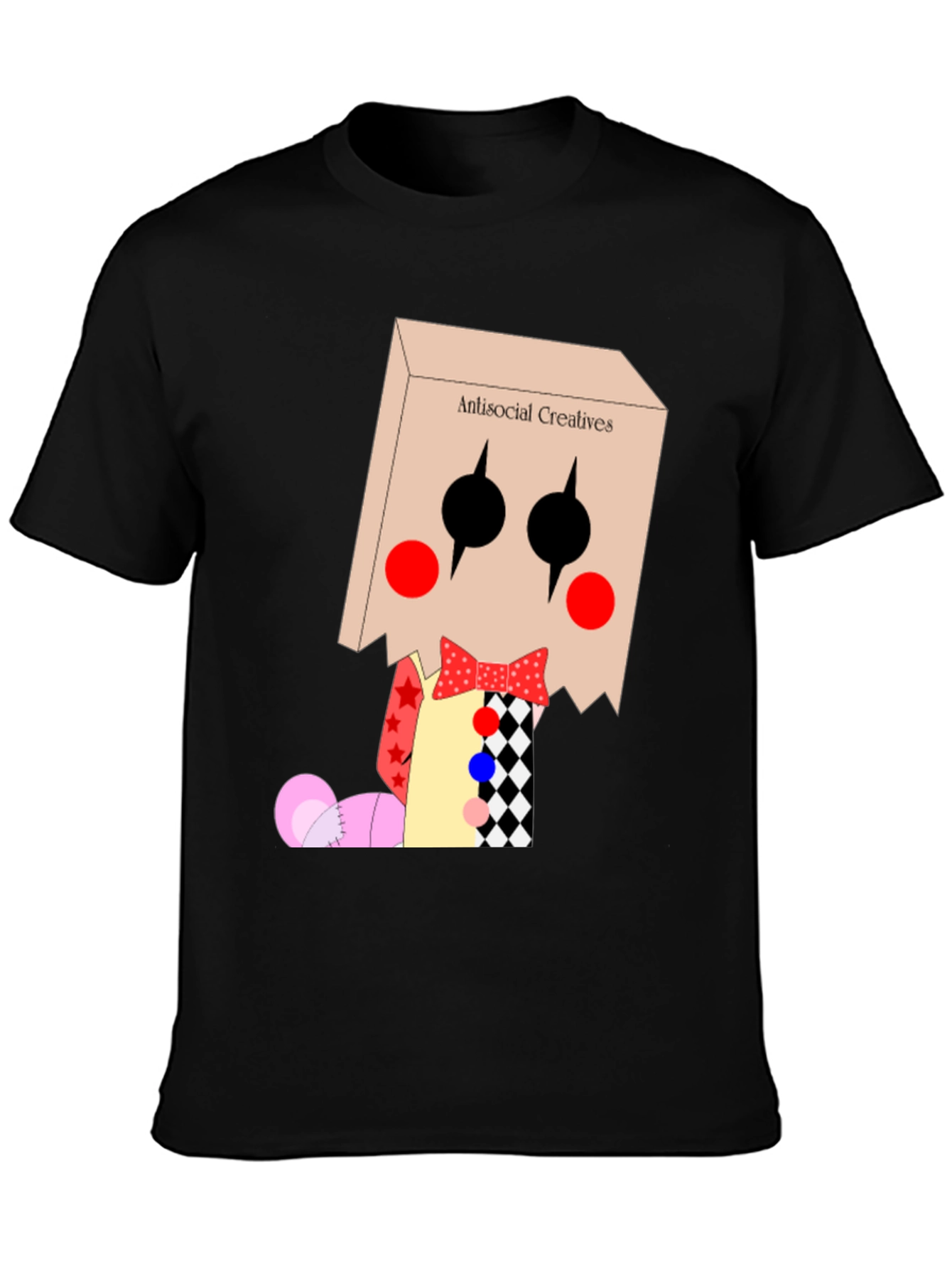 Antisocial Creatives T-Shirt: Bag Head Clown Design