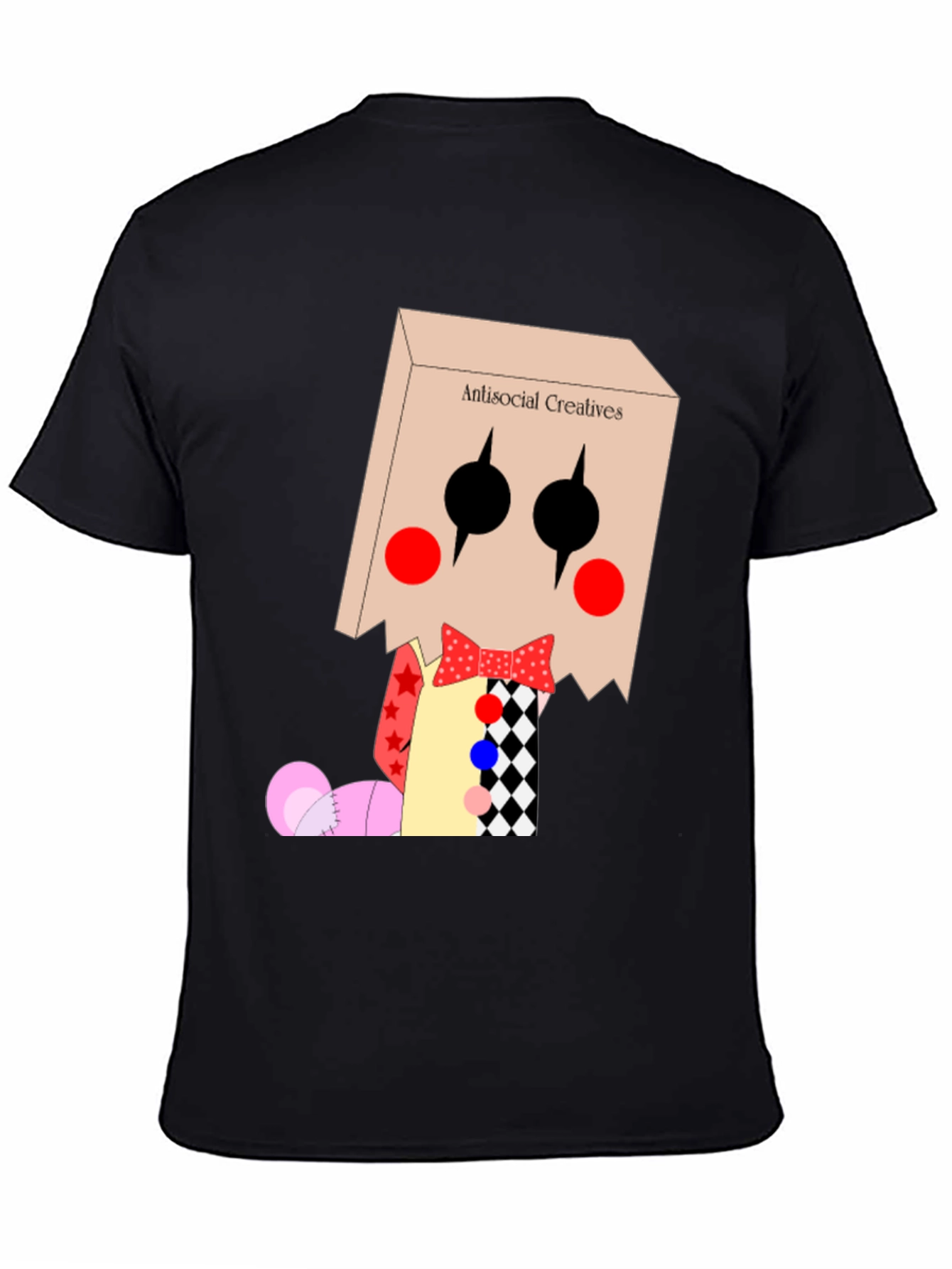 Antisocial Creatives T-Shirt: Bag Head Clown Design