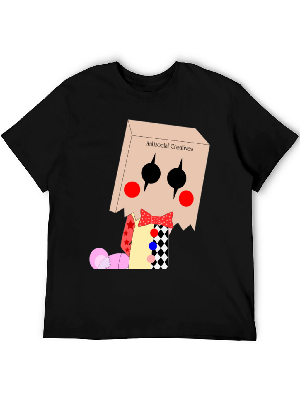 Antisocial Creatives T-Shirt: Bag Head Clown Design