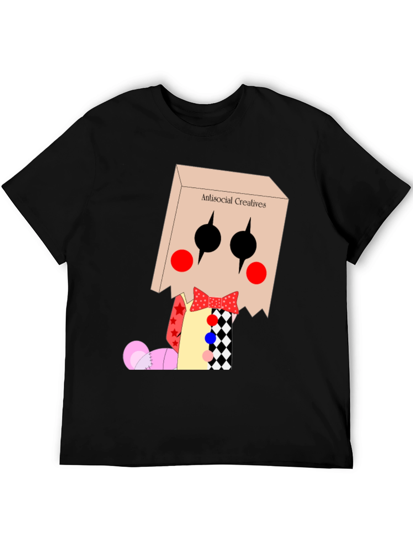 Antisocial Creatives T-Shirt: Bag Head Clown Design