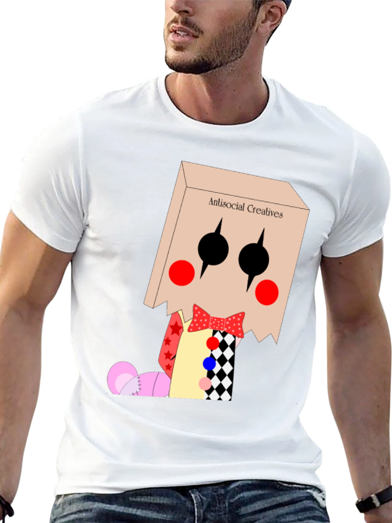 Antisocial Creatives T-Shirt: Bag Head Clown Design