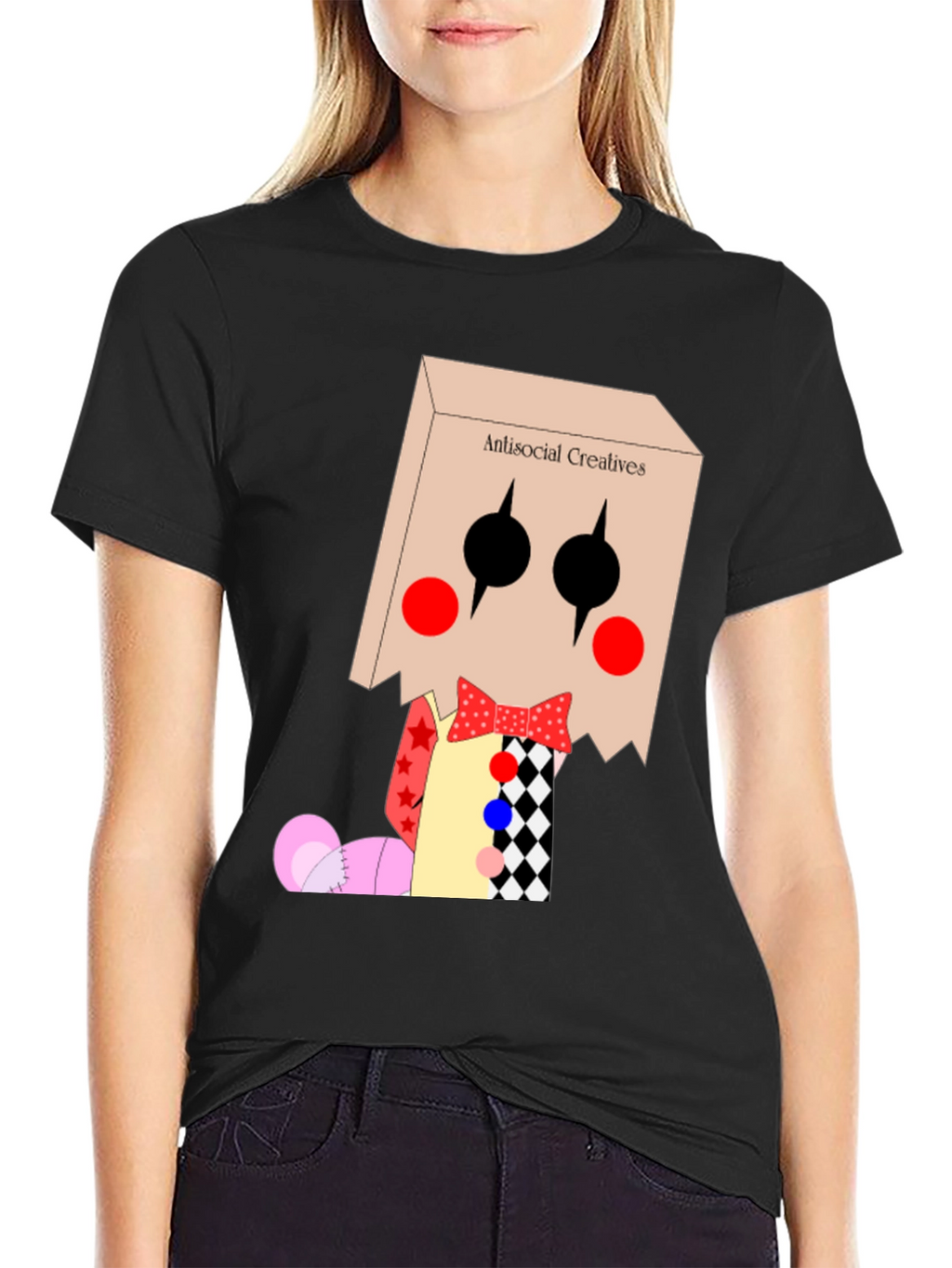 Antisocial Creatives T-Shirt: Bag Head Clown Design