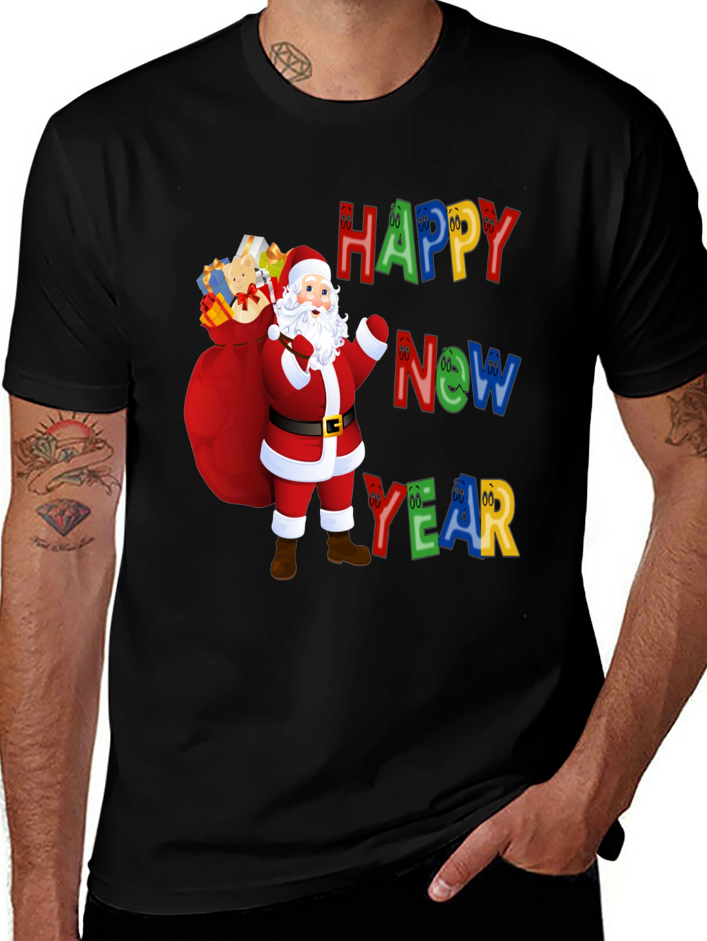 Festive New Year Santa T-Shirt