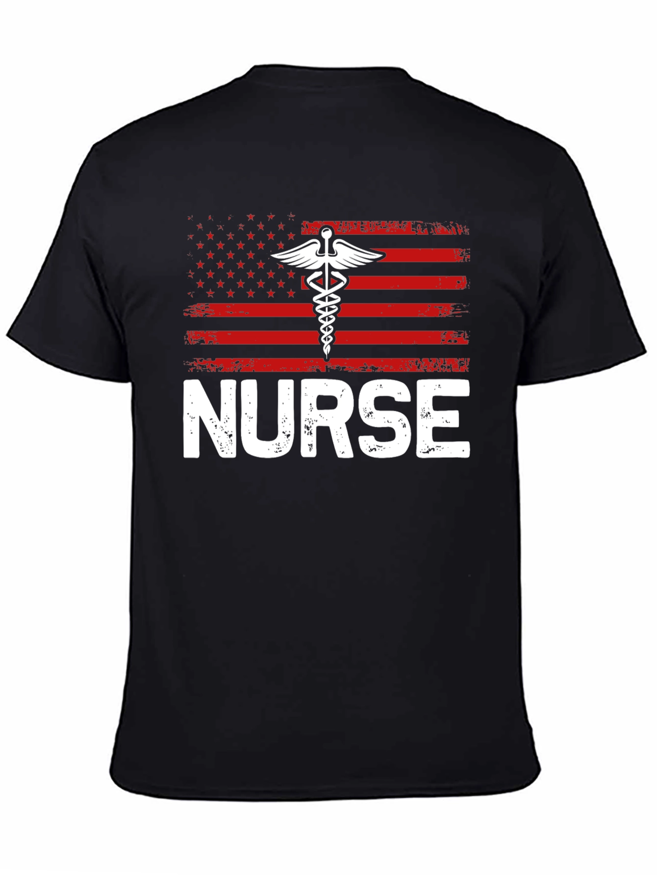 Nurse American Flag Graphic T-Shirt - Patriotic Medical Apparel