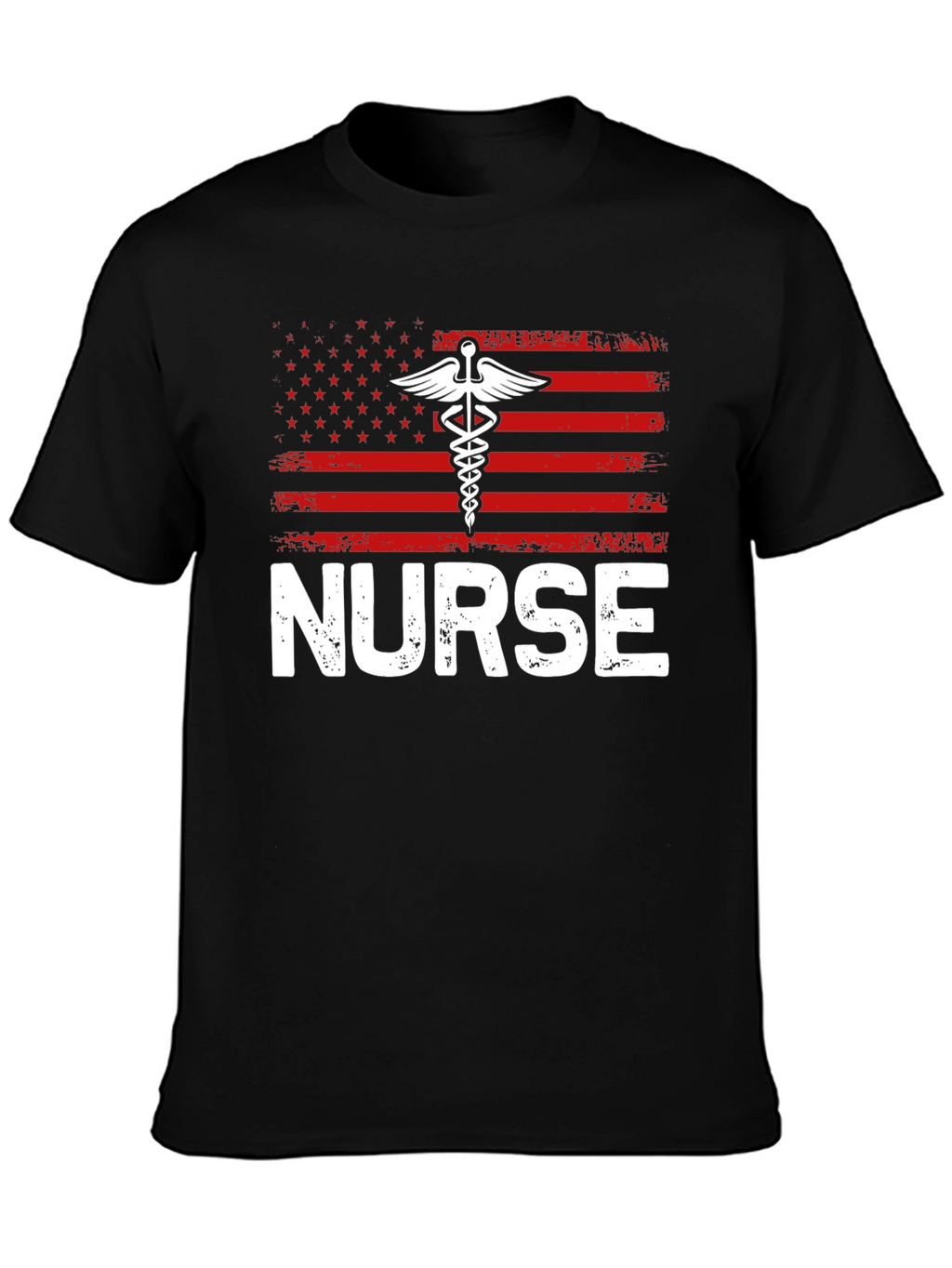 Nurse American Flag Graphic T-Shirt - Patriotic Medical Apparel