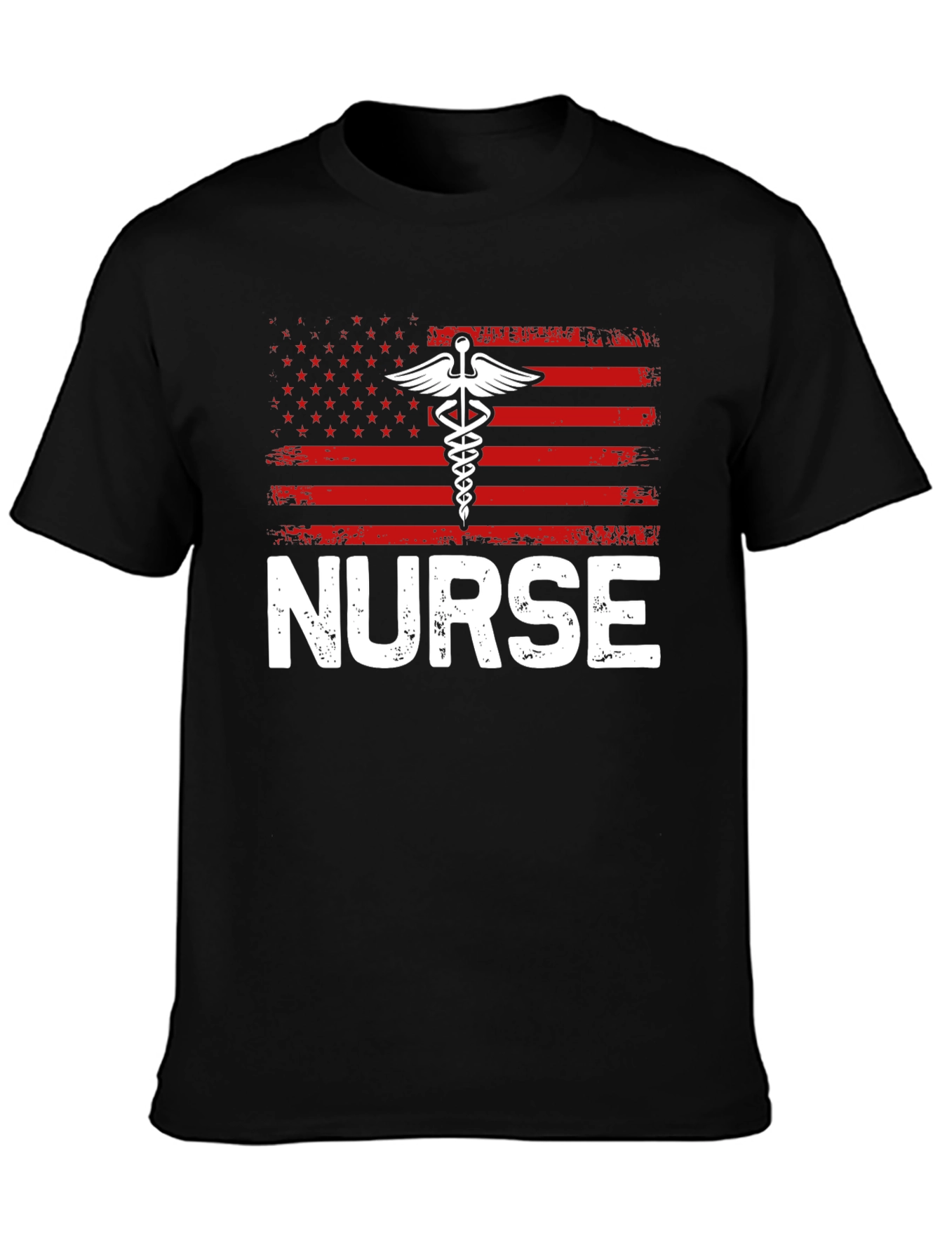 Nurse American Flag Graphic T-Shirt - Patriotic Medical Apparel