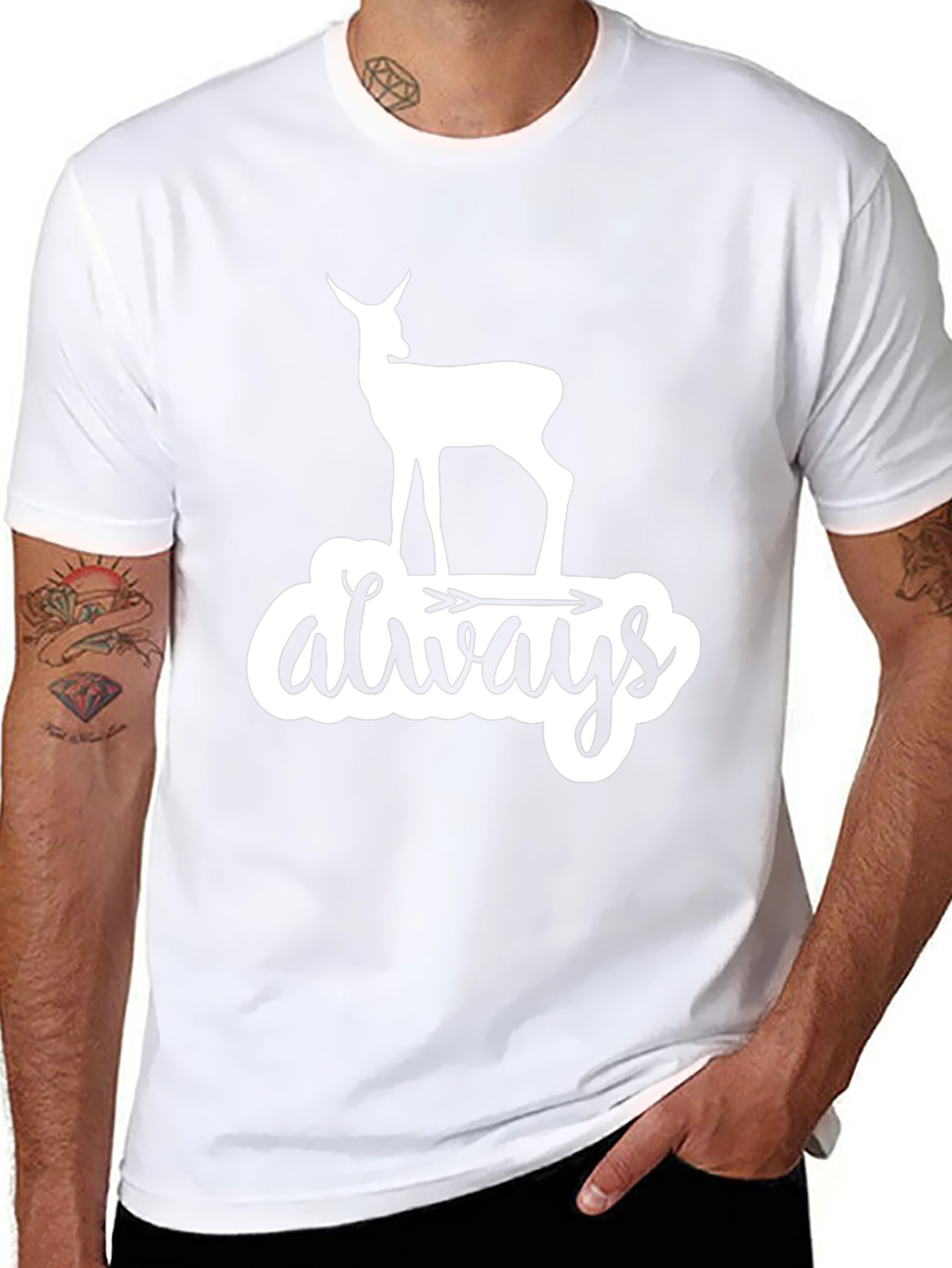Deer Always Graphic Tee - Black