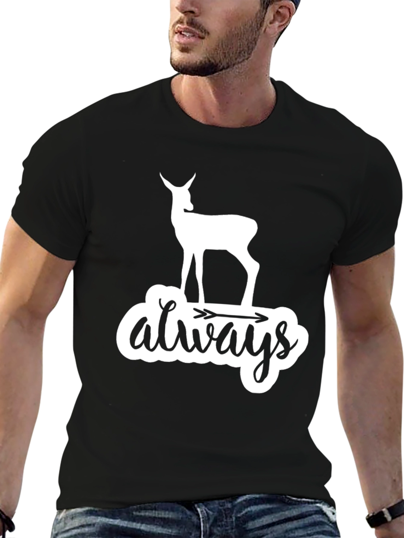 Deer Always Graphic Tee - Black