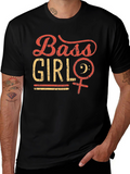 Bass Girl Black T-Shirt - Music Lover Tee