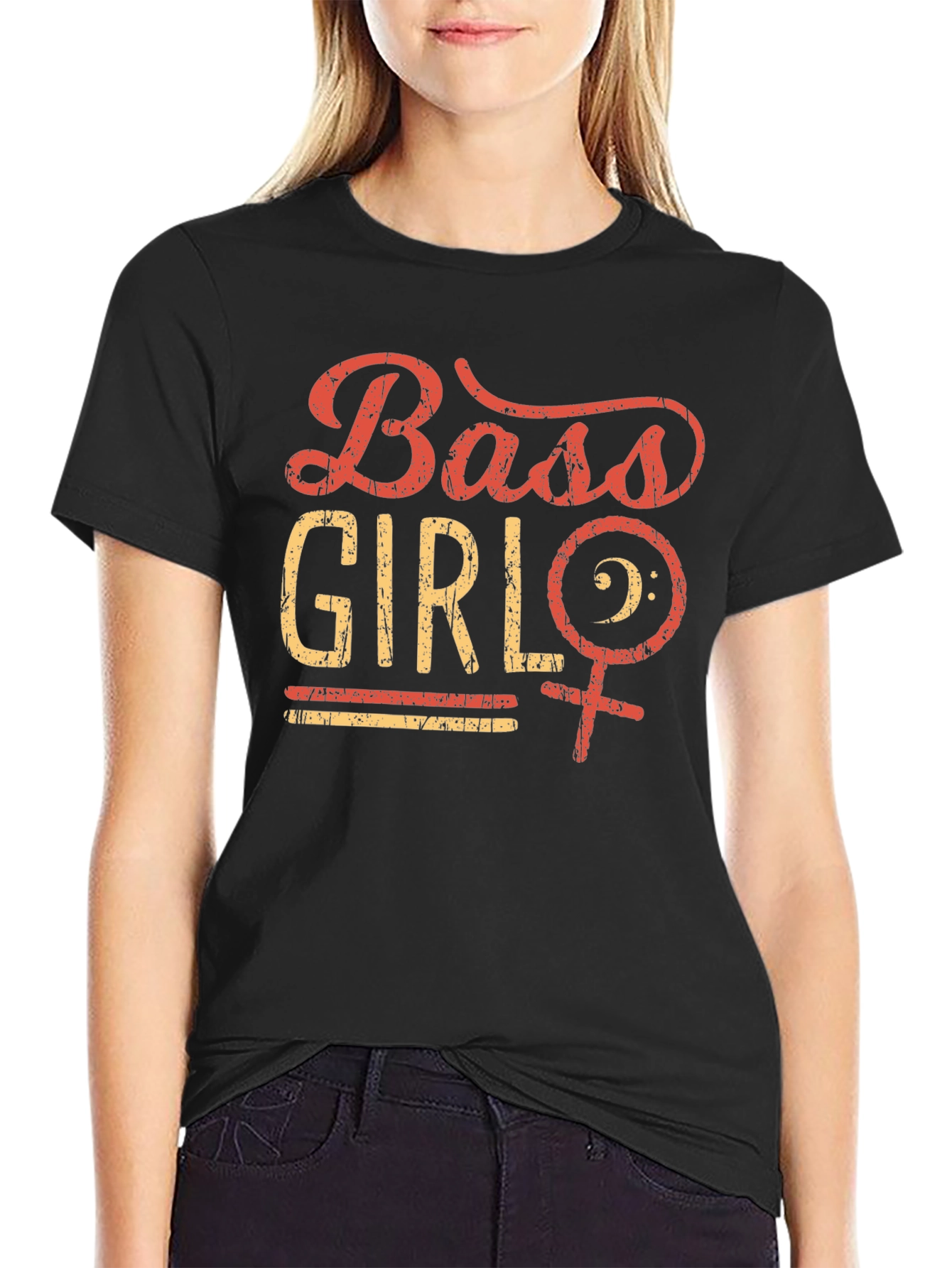 Bass Girl Black T-Shirt - Music Lover Tee