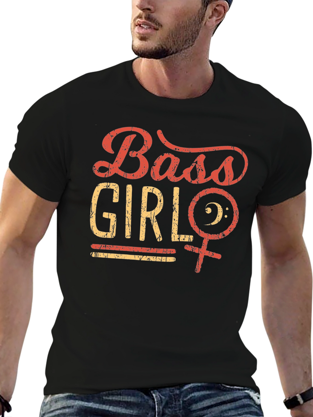 Bass Girl Black T-Shirt - Music Lover Tee