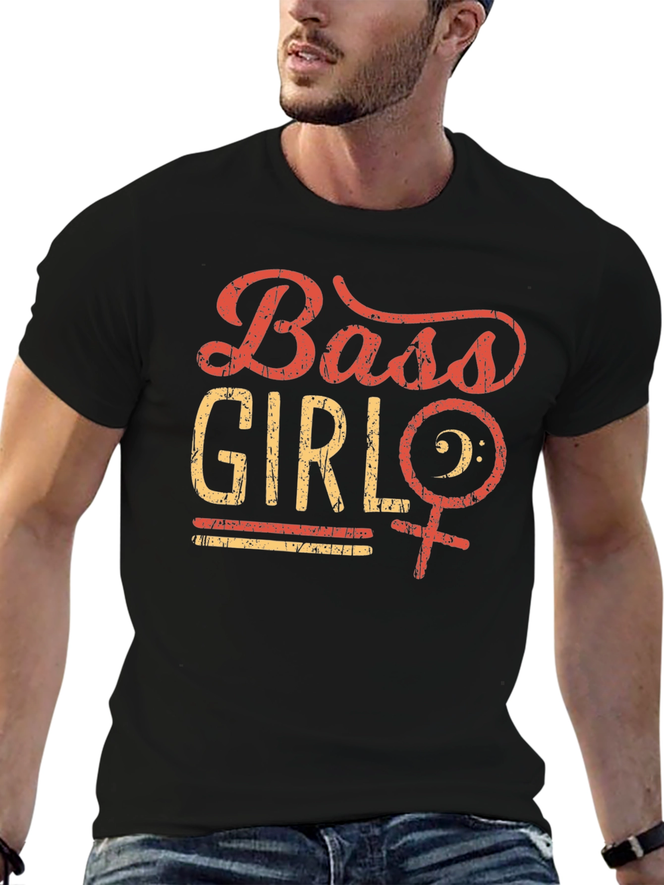 Bass Girl Black T-Shirt - Music Lover Tee