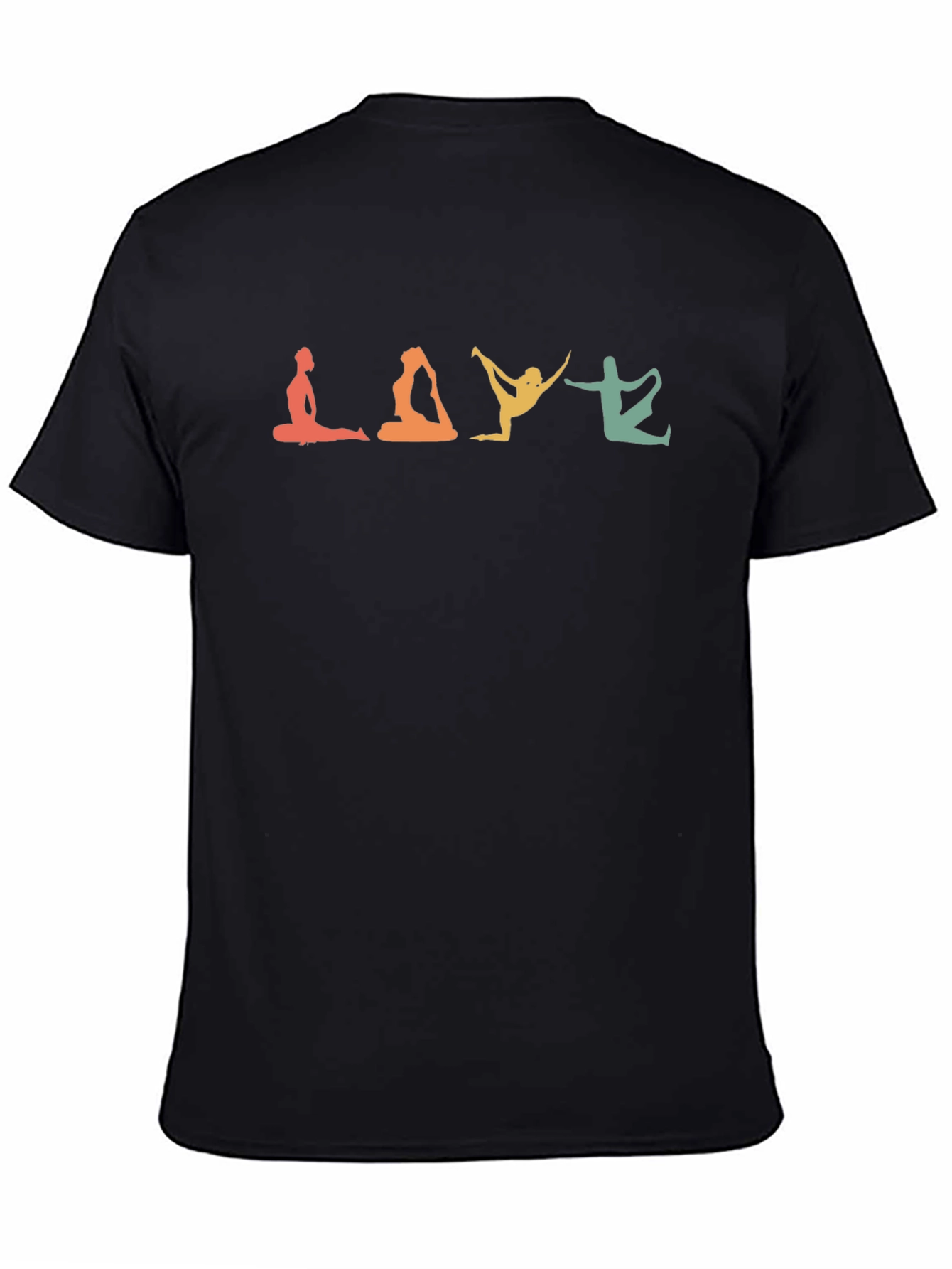 Yoga Poses Tee -  Relaxed Fit Black T-Shirt
