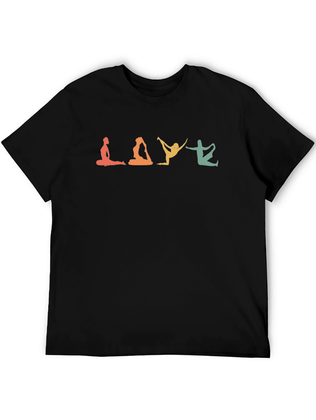 Yoga Poses Tee -  Relaxed Fit Black T-Shirt