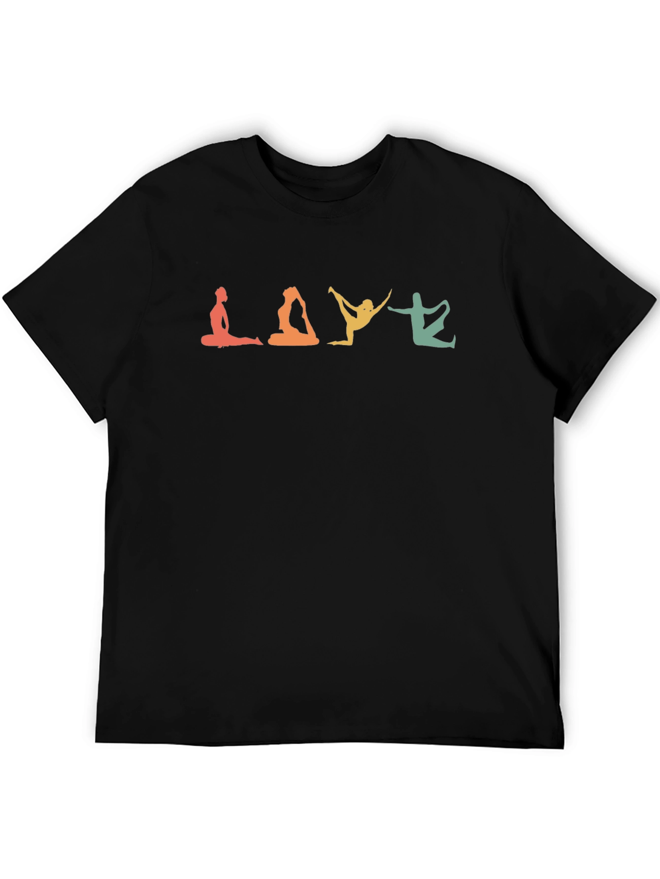 Yoga Poses Tee -  Relaxed Fit Black T-Shirt