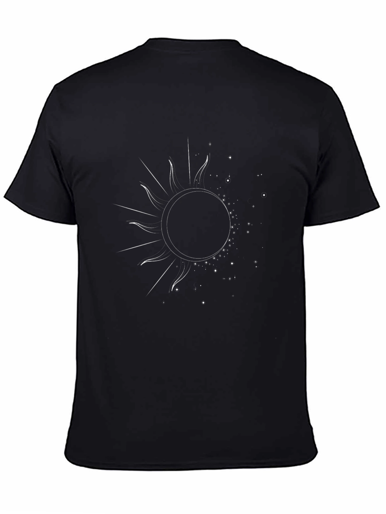 Celestial Sun Graphic Tee - Black Cotton T-Shirt