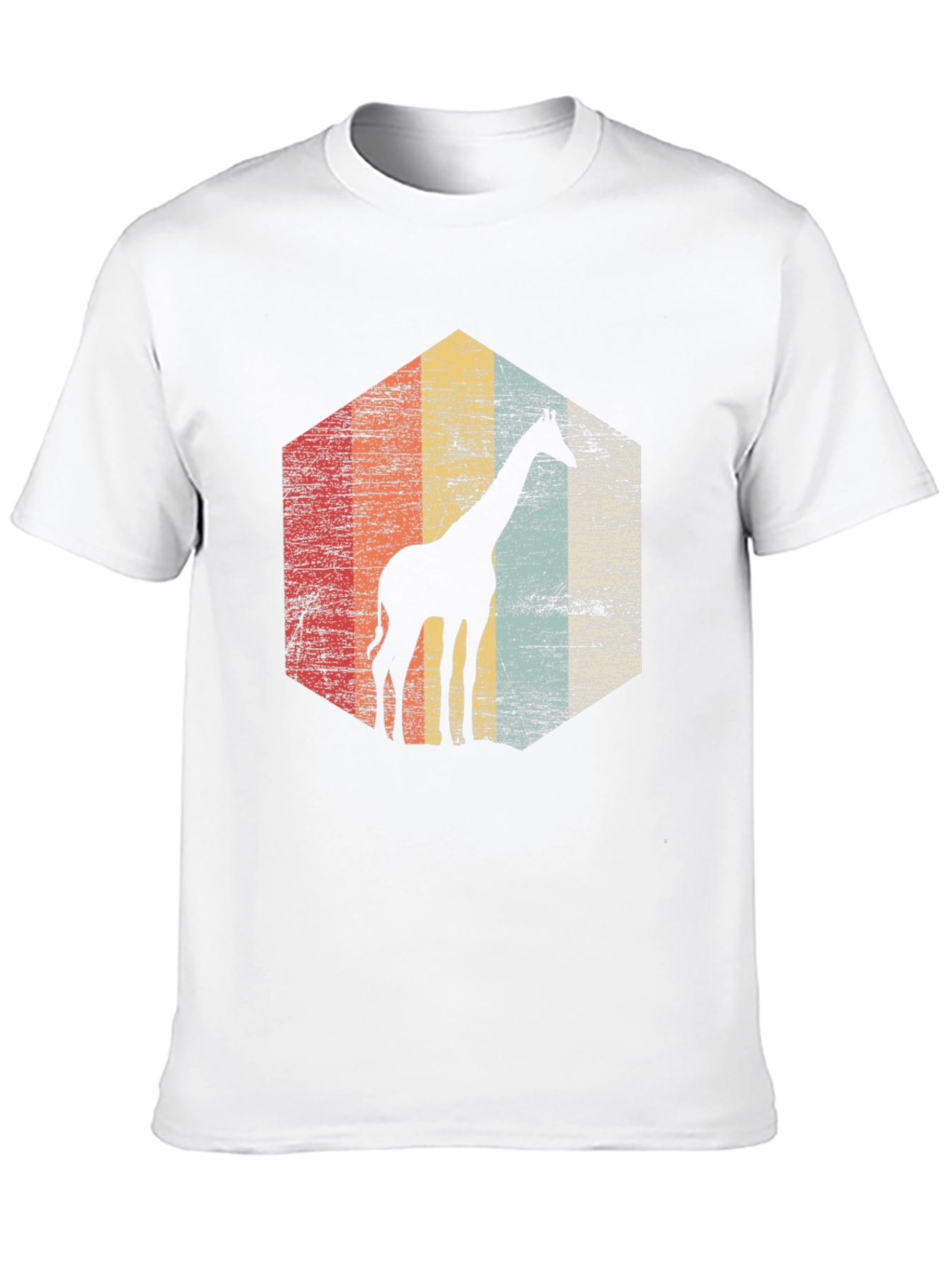 Retro Giraffe T-Shirt - Mens Black Graphic Tee