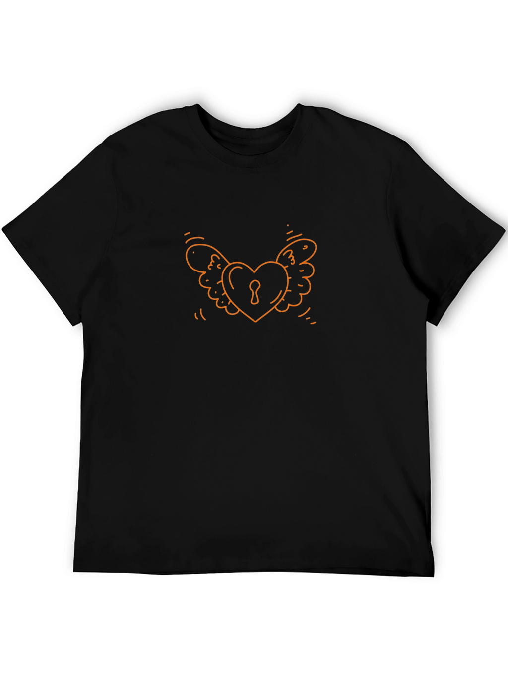 Heart Lock with Wings Graphic T-Shirt