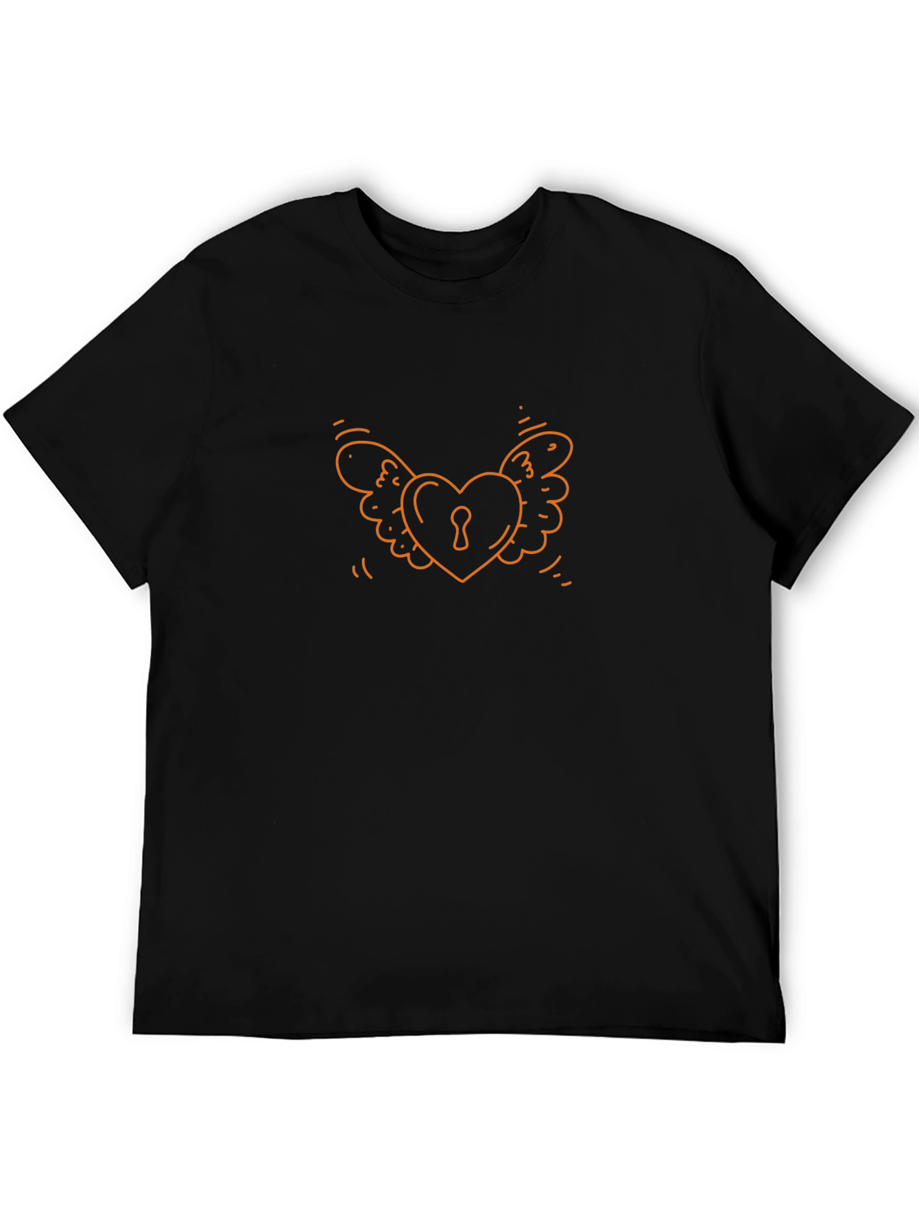 Heart Lock with Wings Graphic T-Shirt