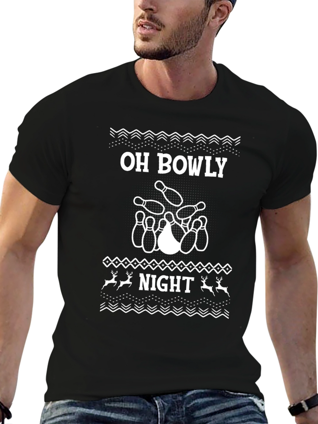 Oh Bowly Night T-Shirt - Bowling Holiday Tee
