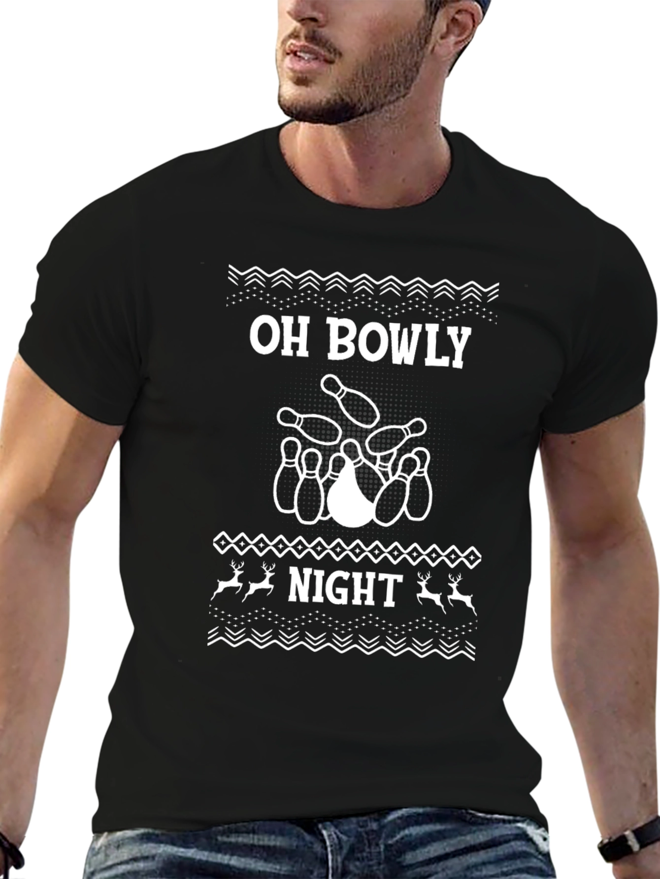 Oh Bowly Night T-Shirt - Bowling Holiday Tee