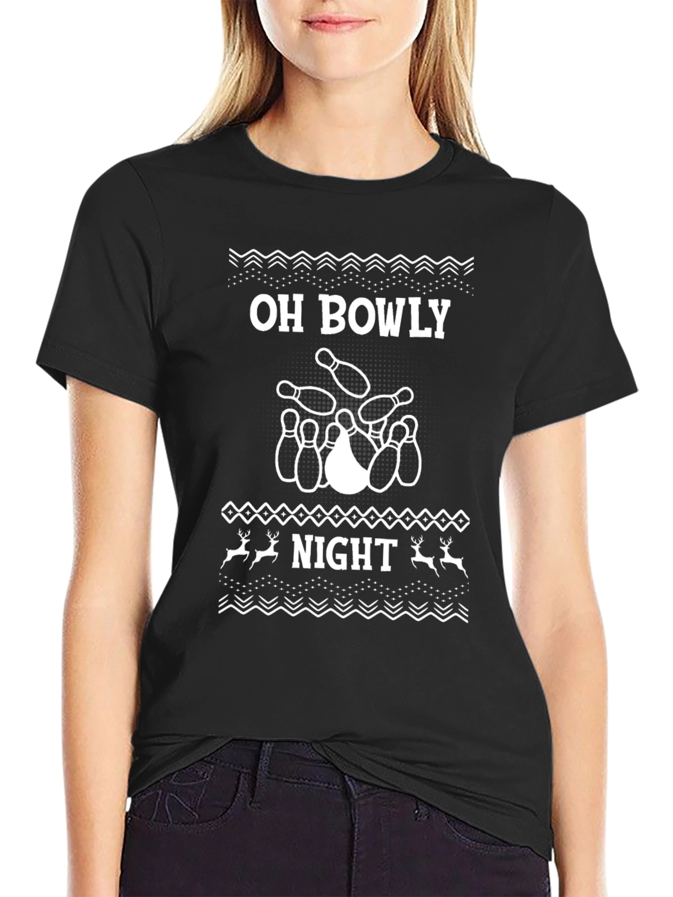 Oh Bowly Night T-Shirt - Bowling Holiday Tee