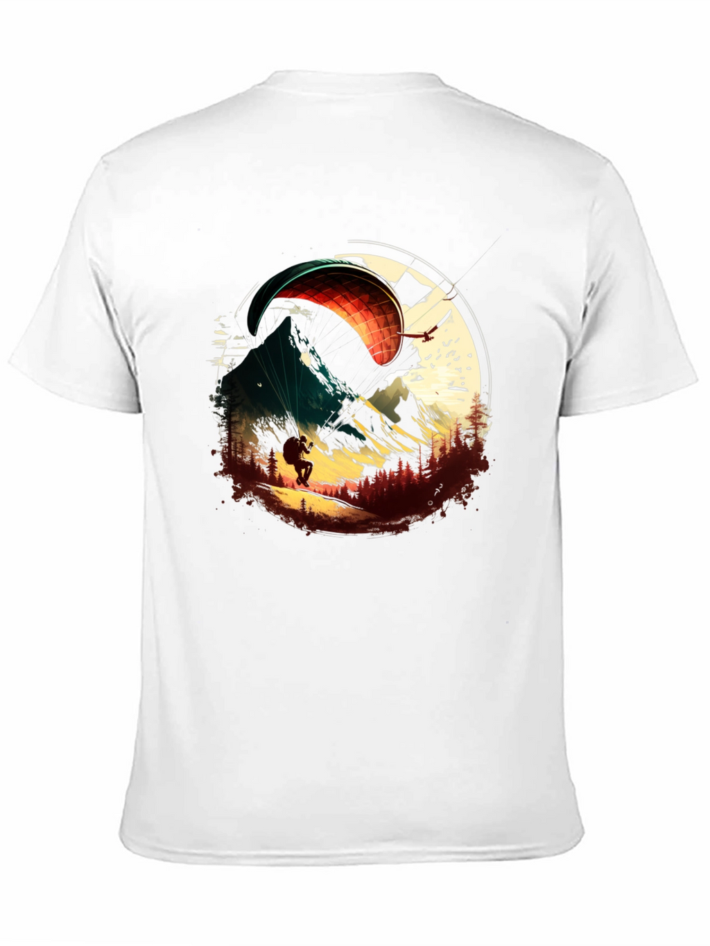 Paragliding Adventure Graphic Tee - Black Cotton T-Shirt