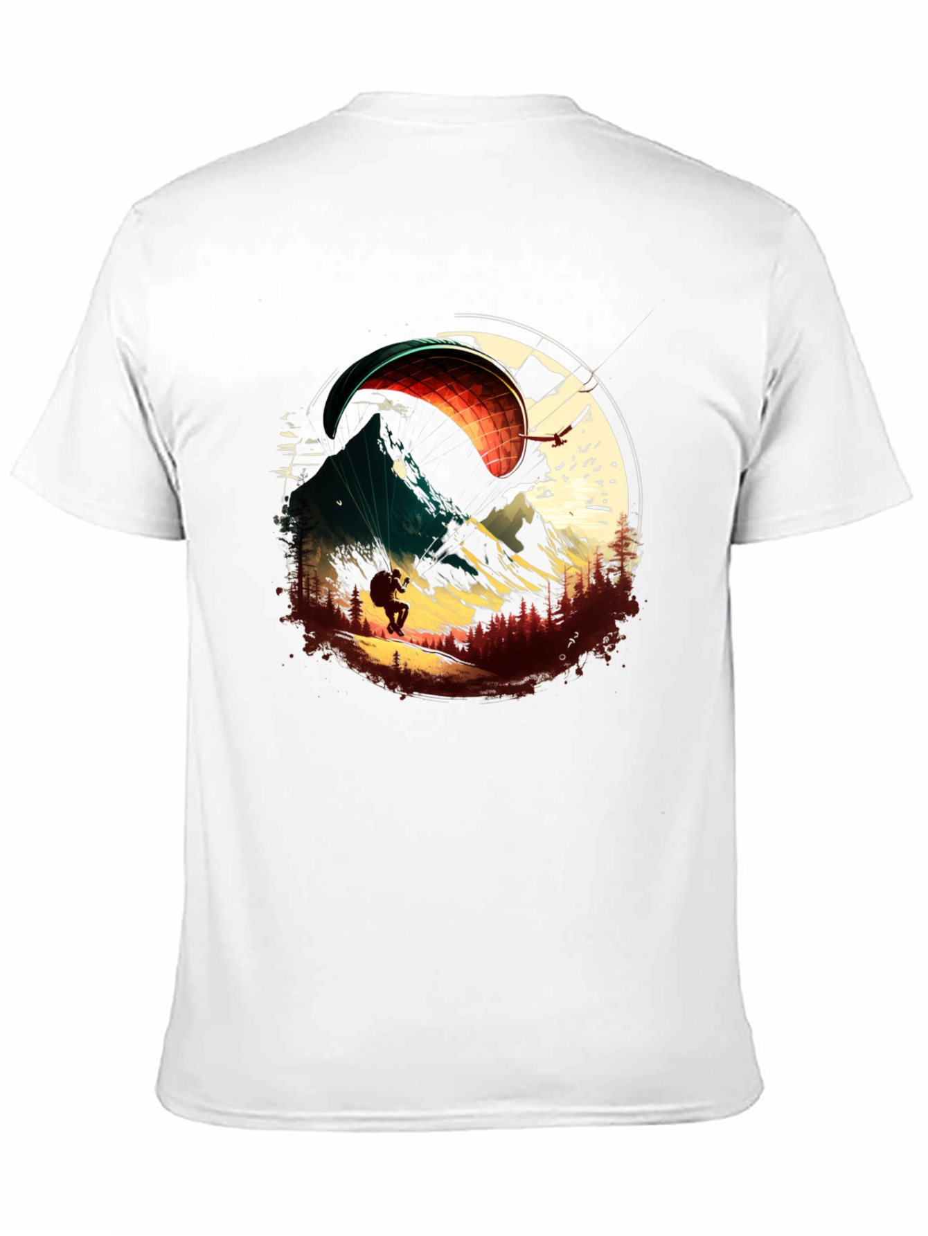 Paragliding Adventure Graphic Tee - Black Cotton T-Shirt