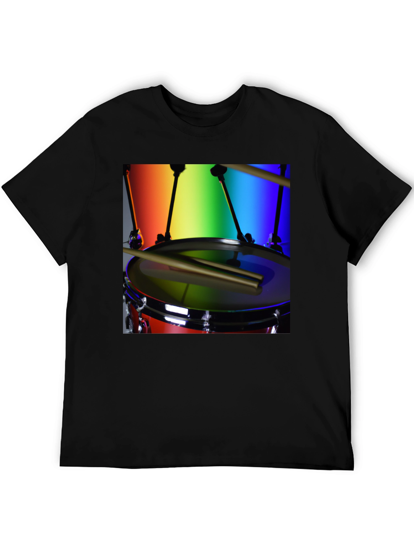 Rainbow Drummer T-Shirt - Music Lover Tee