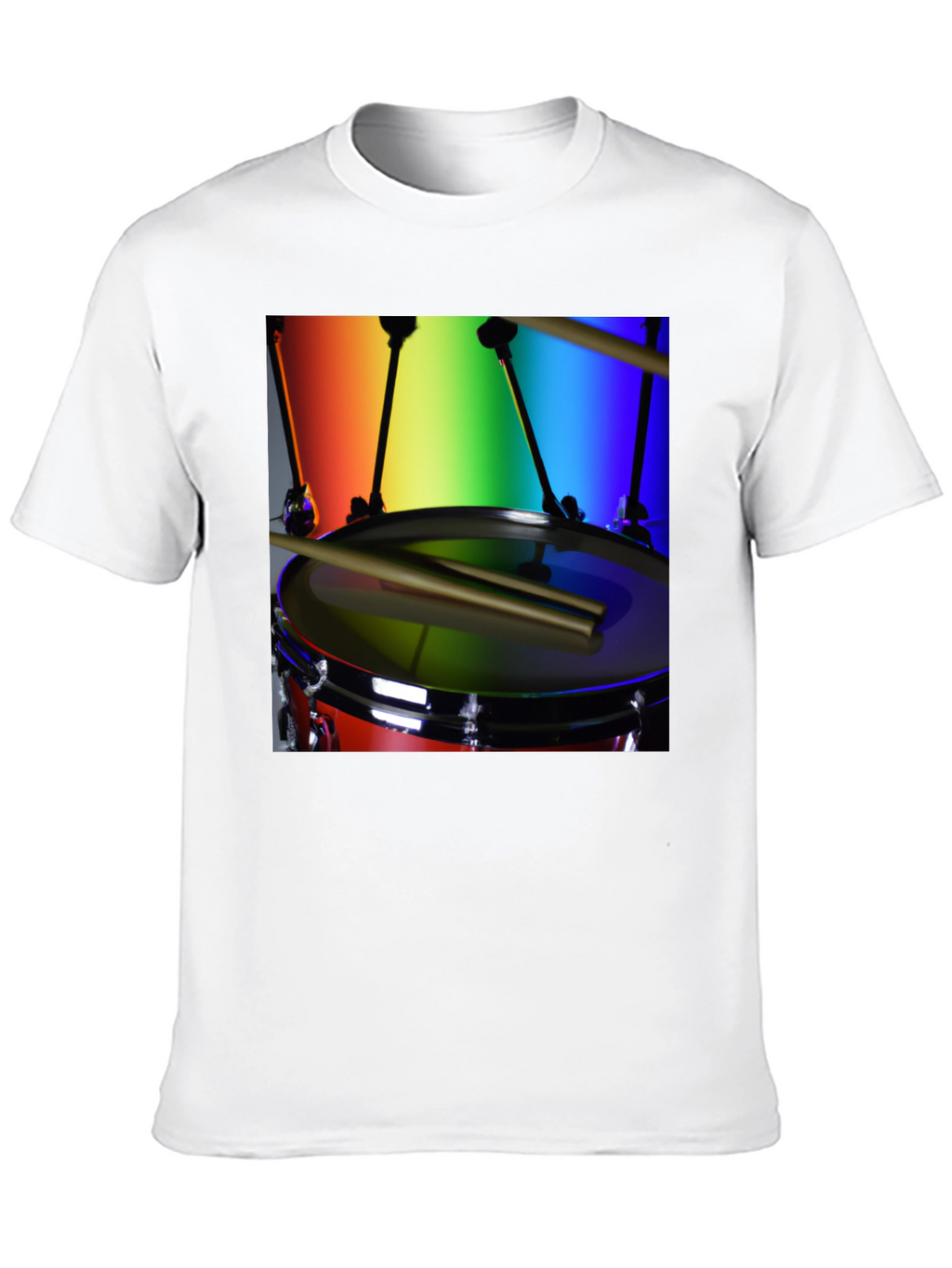 Rainbow Drummer T-Shirt - Music Lover Tee