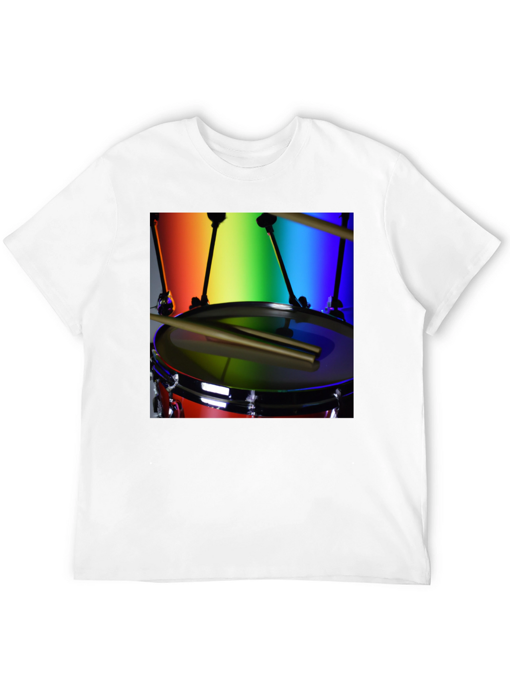 Rainbow Drummer T-Shirt - Music Lover Tee