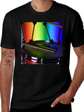 Rainbow Drummer T-Shirt - Music Lover Tee