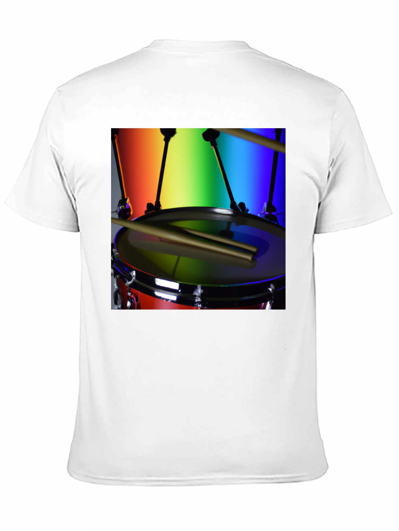 Rainbow Drummer T-Shirt - Music Lover Tee