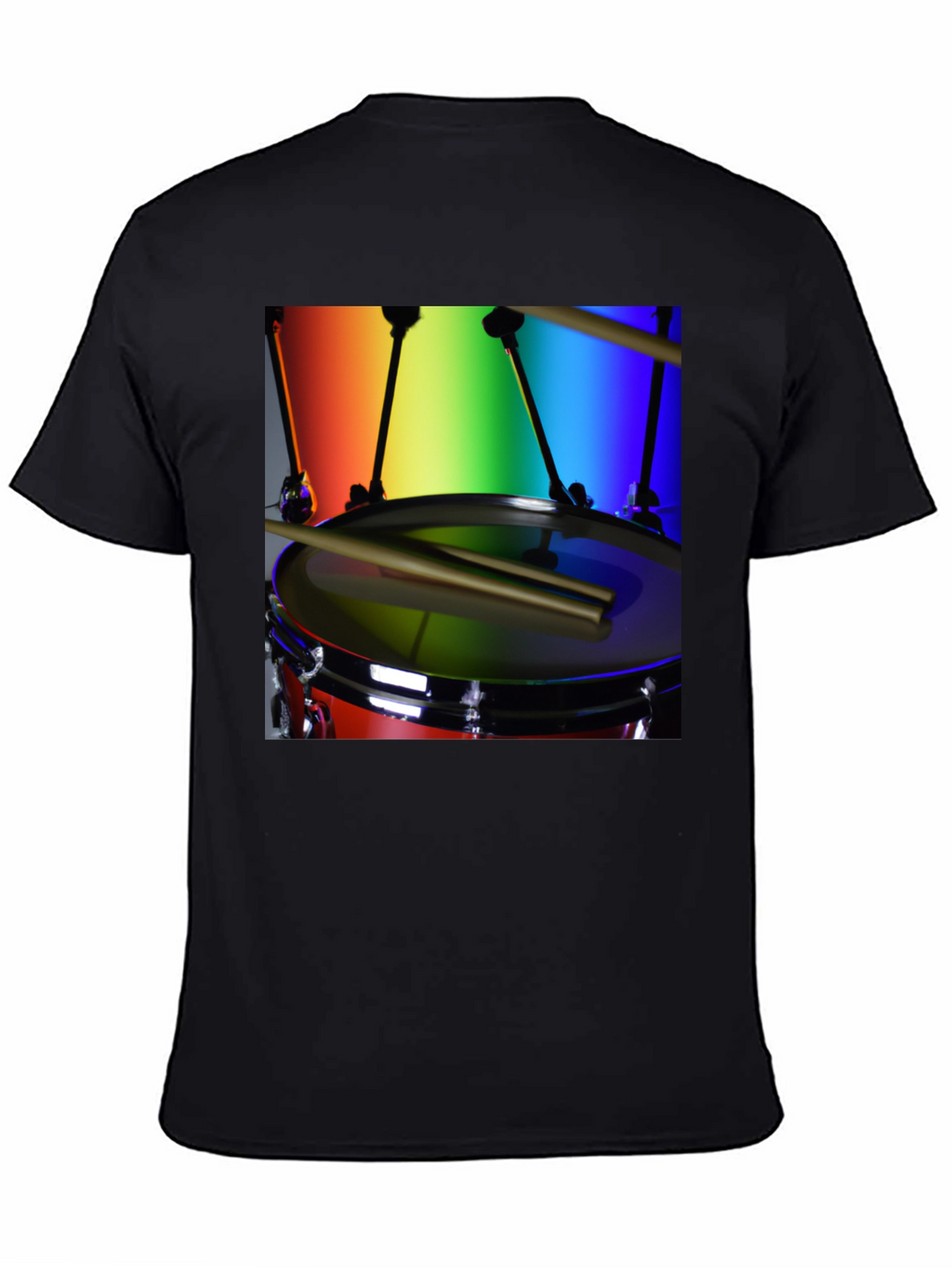 Rainbow Drummer T-Shirt - Music Lover Tee