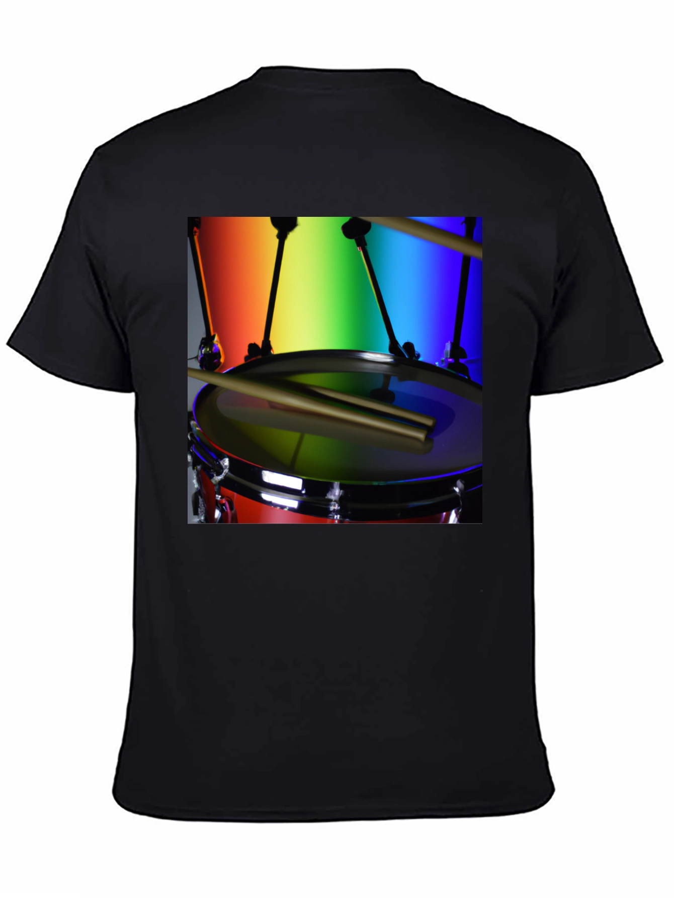 Rainbow Drummer T-Shirt - Music Lover Tee