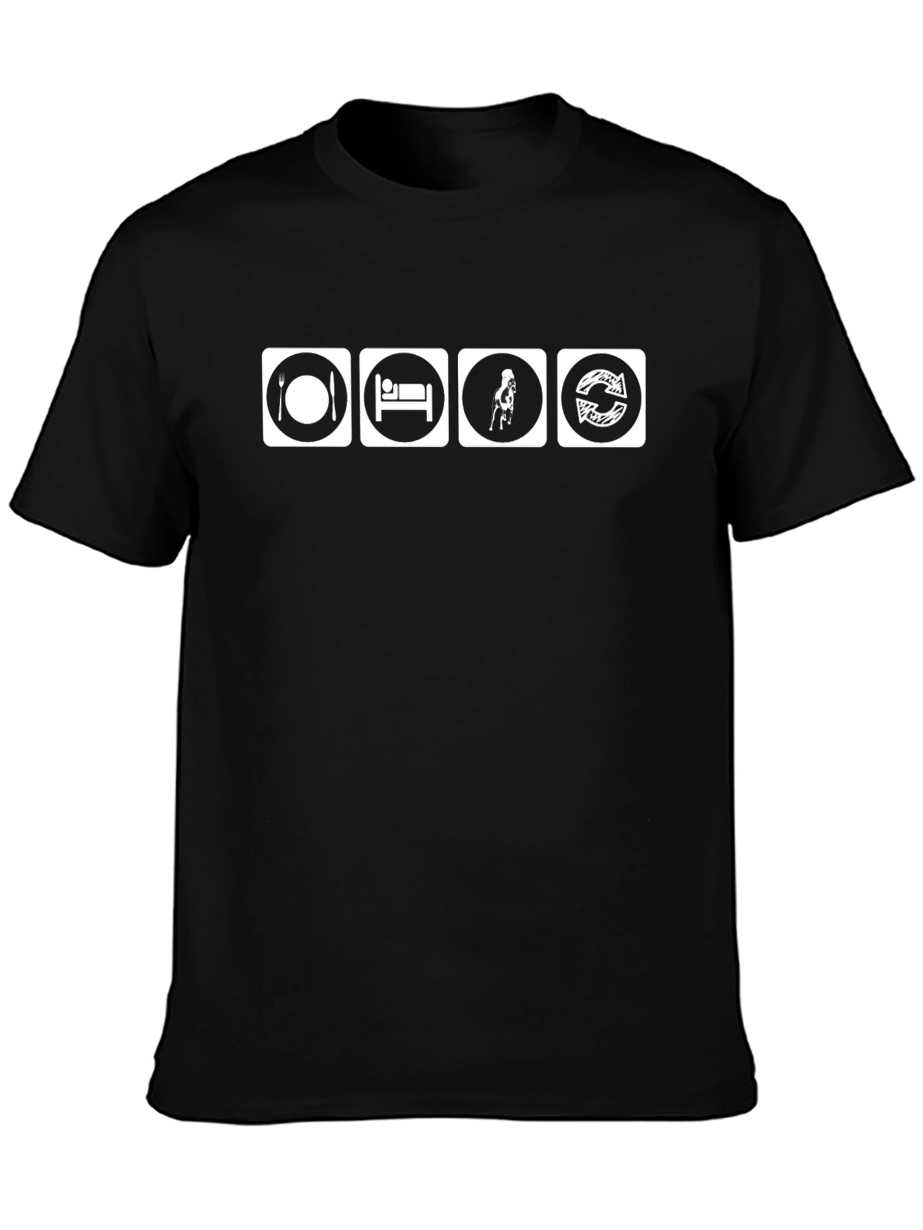 Eat Sleep Game Repeat Black T-Shirt