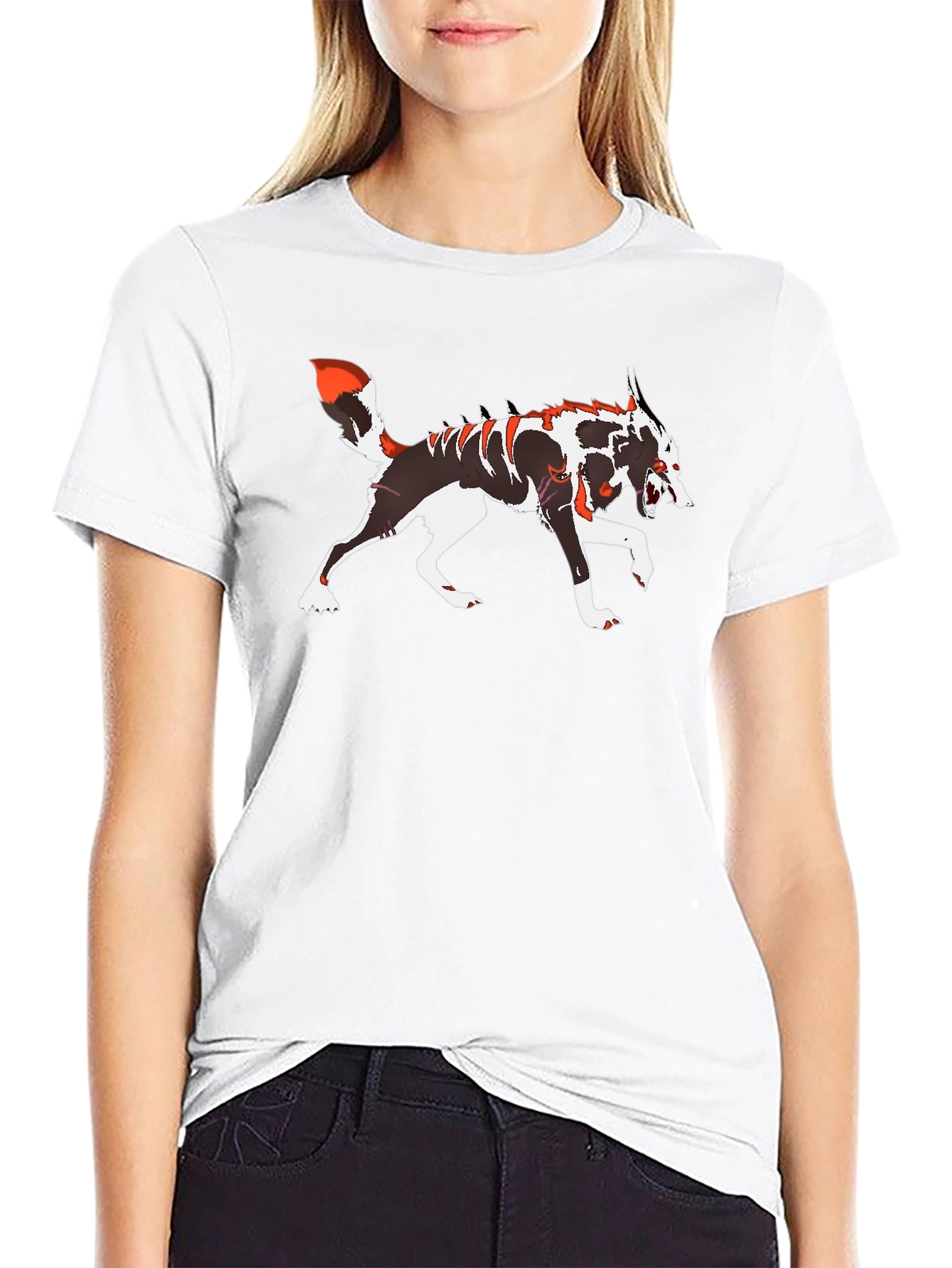 Wolf Graphic T-Shirt - Black Crew Neck Tee