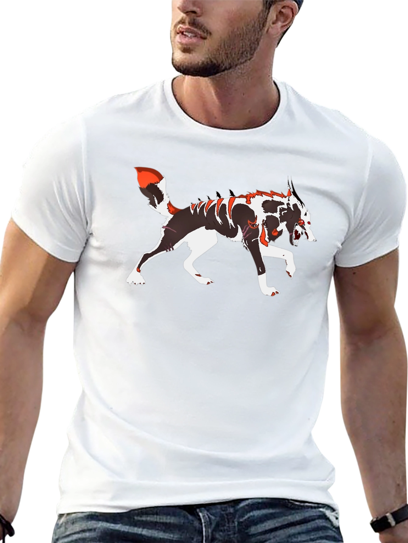 Wolf Graphic T-Shirt - Black Crew Neck Tee
